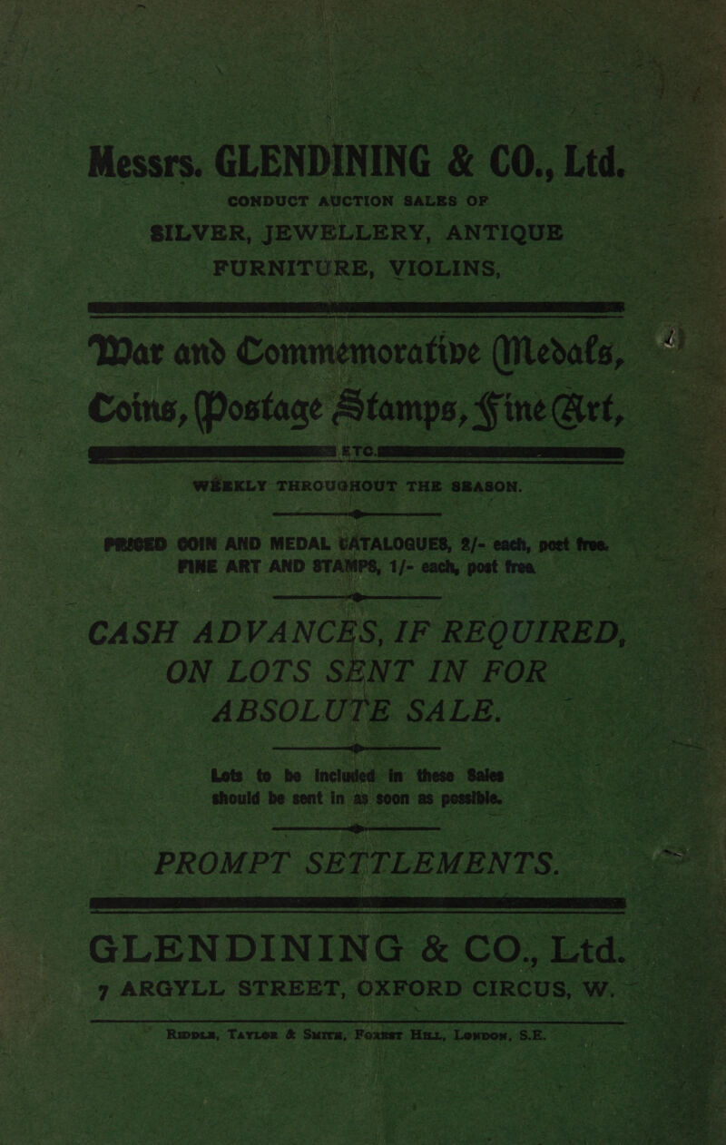 ye  a ee #1 Z : j i . : ‘ % ‘ 3 | a Cott = M  “conpucT ‘AucTION SALES OF GL, 7 ARGYLL sera a   Rwot, Tavton &amp; Sura,