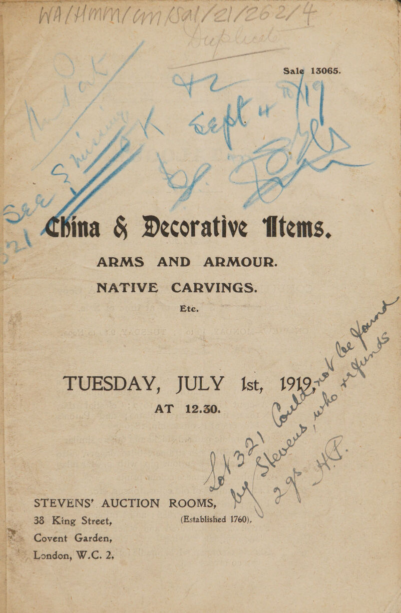 Important to Trustees, Executors &amp; others Mr. J. C. STEVENS begs to call aitention to the Sales regularly held at his Rooms. EVERY FRIDAY a Sale is held, which includes Microscopes, Telesccpes, Cameras, Lenses, Lanterns, Cinematographs, Theodolites and Levels, &amp; every class of Scientific Instrument ; Scientific, Electrical &amp; Photographic Appar- atus &amp; Miscellanies Jewellery, Fishing Tackle &amp; Sporting Requisites  = S Curios, China, Bronzes, ) 44 : tithe Arms and Armour, {| A Sale is held on TUESDAYS twice in every Ivories, Ethnographi- month, | 3 cal Specimens, etc.  ned Hi S ; poe Nee Sales of Collections relating to jkmagne ees eee aioe Entomology, Zoology, Conchology, Minerals,  Te. | Heads and Horns, Cabinets, etc. Frequent Sales of Libraries relating to Natural . Books 4 i ( ; age, j : History and kindred subjects.  Sales undertaken in Town and Country. Valuations for Probate and other purposes. Collections catalogued and arranged for Sale. !  Auction Rooms and Offices: 38, KING STREET, COVENT GARDEN, LONDON, W.C.2.