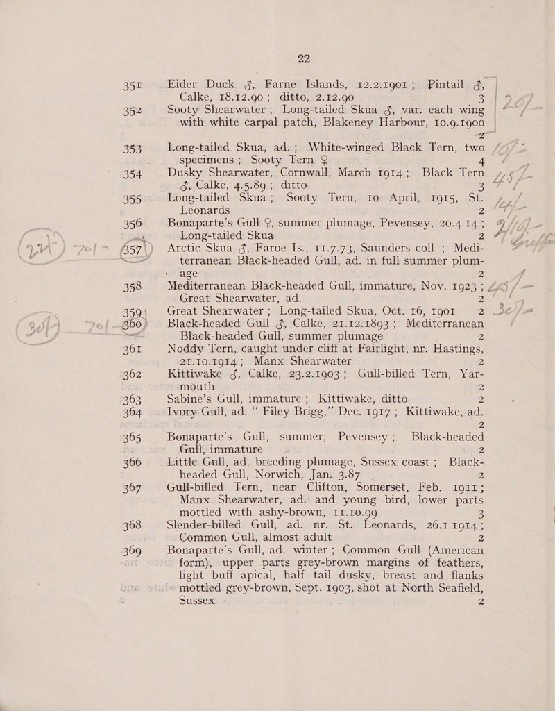 368 39 22 Calke, 18.12.90; ditto, 2.12.90 3 Sooty Shearwater ; Long-tailed Skua g, var. each wing with white carpal patch, Blakeney Harbour, 10.9.1g00 | Long-tailed Skua, ad.; White- “winged Black Tern, two specimens ; Sooty Tern g 4 Dusky Shearwater, Cornwall, March 1914; Black Tern 3d, Calke, 4.5.89 ; ditto 3 Long-tailed Skua; Sooty Tern, 10 April, Ig15, St. Leonards 2 Bonaparte’s Gull 2, summer plumage, Pevensey, 20.4.14 ; Long-tailed Skua Arctic Skua 3, Faroe Is., 11.7.73, Saunders coll. ; Medi- terranean Black-headed Gull, ad. in full summer plum- age 2 Black-headed Gull 3g, Calke, 21.12:1893 ; Mediterranean Black-headed Gull, summer plumage 2 Noddy Tern, caught under cliff at Fairlight, nr. Stat 21.10.1914; Manx Shearwater Kittiwake g, Calke, 23.2.1903; Gull-billed Tern, eee mouth 2 Sabine’s Gull, immature ; Kittiwake, ditto Bonaparte’s Gull, summer, Pevensey ; Blackherted Gull, immature ape Little Gull, ad. breeding Toes Sussex coast; Black- headed Gull, Norwich, Jan. 3.87 2 Gull-billed Tern, near Clifton, Somerset, Feb. IQEL; Manx Shearwater, ad. and young bird, lower parts mottled with ashy-brown, I1.10.99 3 Slender-billed Gull, ad. nr. St. Leonards, 26.1.1914; Common Gull, almost adult 2 Bonaparte’s Gull, ad. winter; Common Gull (American form), upper parts grey-brown margins of feathers, light buff apical, half tail dusky, breast and flanks Sussex : 2