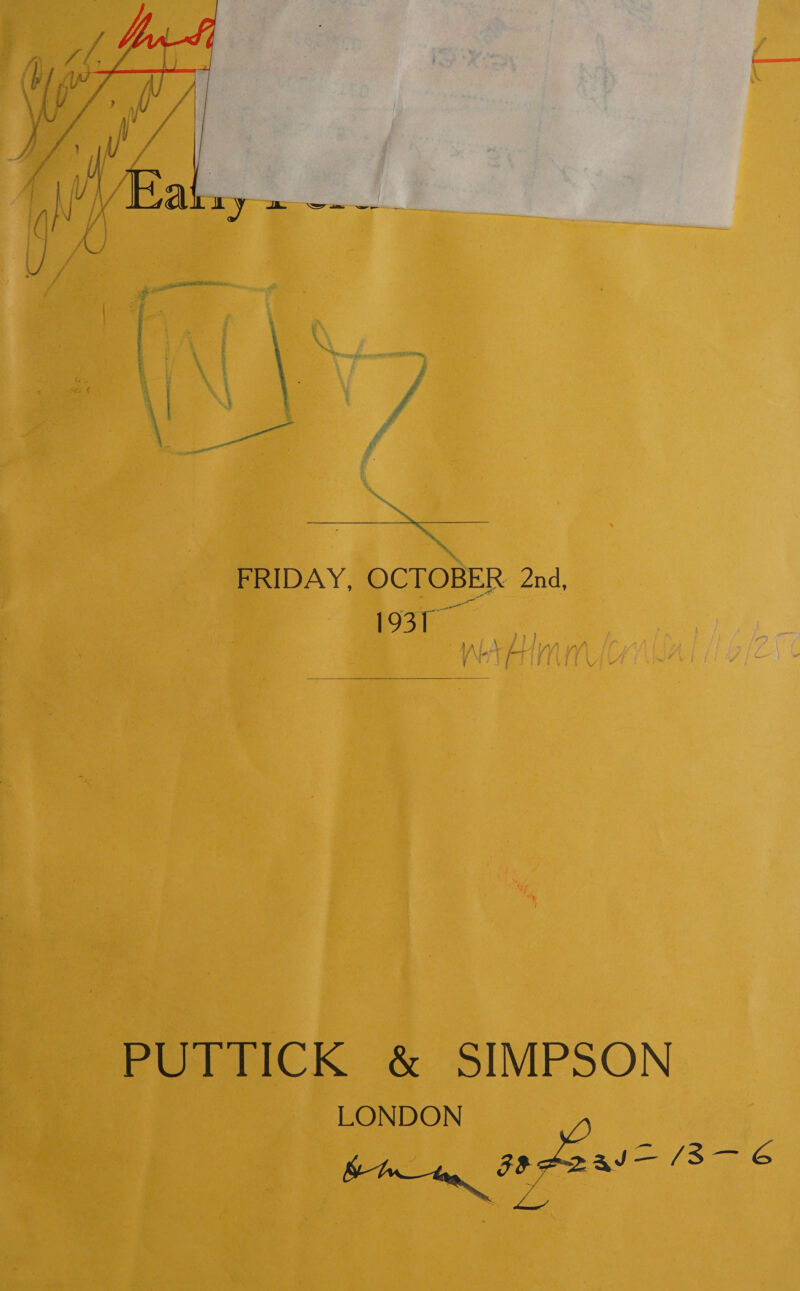  wei, | y Fe } : oe Ba) : ; fy /f f   PUTTICK &amp; SIMPSON LONDON brim 59: We (3 SC