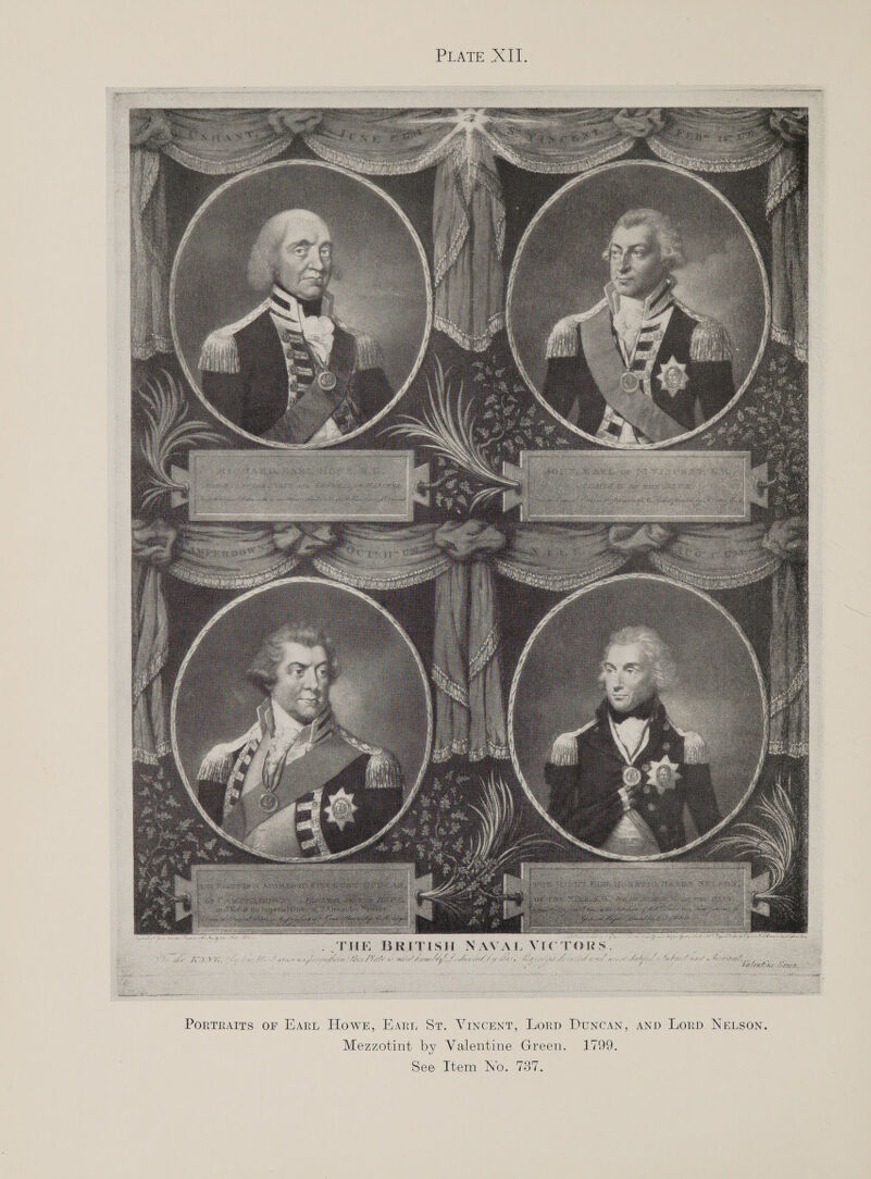      THE BRITISH NA\ oo       Sela           Lt Howe, Ear St. Vincent, Lorp Duncan, ann Lorp NELSon. Mezzotint by Valentine Green. 1799. See Item No. 737. PORTRAITS