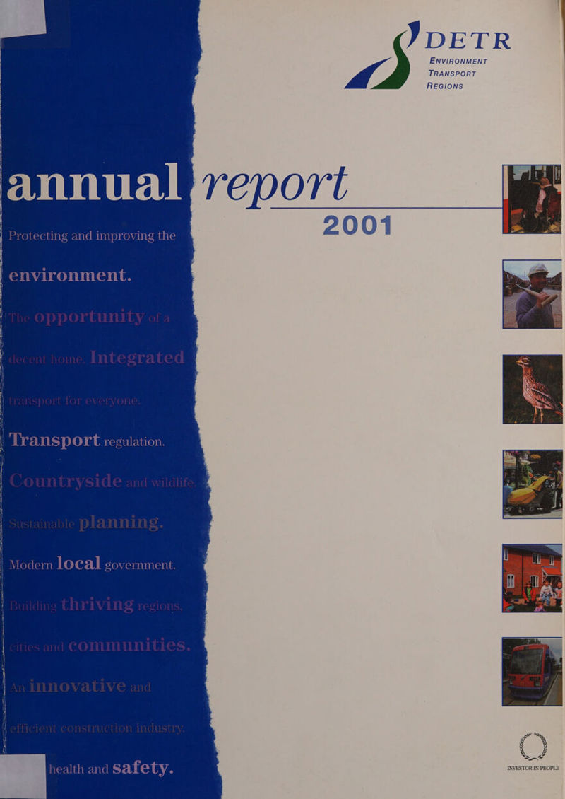 YDETR ENVIRONMENT TRANSPORT REGIONS Phoene report Protecting and improving the | environment. Transport regulation. ( '