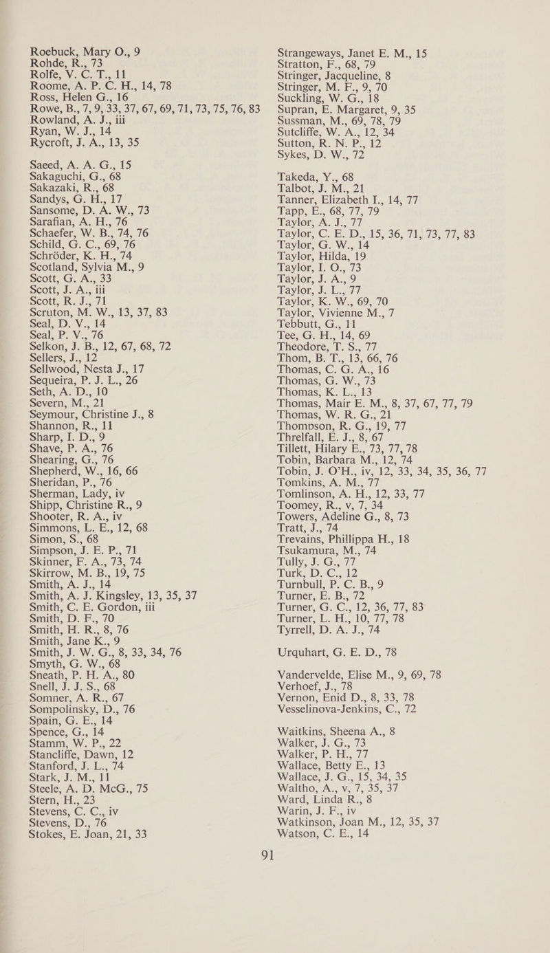 Rohde, R., 73 Rolfe, V..C.-T., t! Roome, A. P. C. H., 14, 78 Ross, Helen G., 16 Rowland, A. J., iii Ryan, W. J., 14 Rycroft, J. A., 13, 35 Saeed, A. A. G., 15 Sakaguchi, G., 68 Sakazaki, R., 68 Sandys, G. H., 17 Sansome, D. A. W., 73 Sarafian, A. H., 76 Schaefer, W. B., 74, 76 Schild, G. C., 69, 76 Schroder, K. H., 74 Scotland, Sylvia M., 9 Scott, G. A., 33 Scott, J. A., ili Scott, R. J., 71 Scruton, M. W., 13, 37, 83 Seal, D. V., 14 Seal, P. V., 76 Selkon, J. B., 12, 67, 68, 72 pellers, J., 12 Sellwood, Nesta J., 17 Sequeira, P. J. L., 26 Seth, A. D., 10 Severn, M., 21 Seymour, Christine J., 8 Shannon, R., 11 Sharp, I. D., 9 Shave, P. A., 76 Shearing, G., 76 Shepherd, W., 16, 66 Sheridan, P., 76 Sherman, Lady, iv Shipp, Christine R., 9 Shooter, R. A., iv Simmons, L. E., 12, 68 Simon, S., 68 Dimpson, J: E. Ps, 71 Skinner, F. A., 73, 74 Skirrow, M. B., 19, 75 Smith, A. J., 14 Smith, A. J. Kingsley, 13, 35, 37 Smith, C. E. Gordon, iii Smith, D. F., 70 Smith, H. R., 8, 76 Smith, Jane K., 9 Smith, J. W. G., 8, 33, 34, 76 Smyth, G. W., 68 Sneath, P. H. A., 80 Snell, J. J. S., 68 Somner, A. R., 67 Sompolinsky, D., 76 Spain, G. E., 14 Spence, G., 14 Stamm, W. P,, 22 Stancliffe, Dawn, 12 Stantord, J. L..°74 Stark, J. M., 11 Steele, A. D. McG., 75 ptern; H., 23 Stevens, C. C., iv Stevens, D., 76 Stokes, E. Joan, 21, 33 91 Stratton, F., 68, 79 Stringer, Jacqueline, 8 Stringer, M. F., 9, 70 Suckling, W. G., 18 Supran, E. Margaret, 9, 35 Sussman, M., 69, 78, 79 Sutcliffe, W. A., 12, 34 Sutton, R. N. P., 12 Sykes, D. W., 72 Takeda, Y., 68 Talbot, J. M., 21 Tanner, Elizabeth I., 14, 77 Tapp, E., 68, 77, 79 Taylor; Ac d., 77 Taylor, G. W., 14 Taylor, Hilda, 19 Taylor, I. O., 73 Taylor, J. A., 9 Faylor, J. 1.947. Taylor, K. W., 69, 70 Taylor, Vivienne M., 7 Tebbutt, G., 11 Tee, G. H., 14, 69 Theodore, T. S.,. 77 Thom, B. T., 13, 66, 76 Thomas, C. G. A., 16 Thomas, G. W., 73 Thomas, K. L., 13 Thomas, W. R. G., 21 Thompson, R. G., 19, 77 Threlfall, E. J., 8, 67 Tillett, Hilary E., 73, 77, 78 Tobin, Barbara M., 12, 74 Tomkins, A. M., 77 Tomlinson, A. H., 12, 33, 77 Toomey, R., v, 7, 34 Towers, Adeline G., 8, 73 Tratt, J. 74 Trevains, Phillippa H., 18 Tsukamura, M., 74 Tully, J. G:, 77 Tork, D.C. 12 Turnbull, P..C. B., 9 Turner, E. B., 72 Turner, GuC;, 12, 36; 77.83 Turner, 4. 4... 10, 77, 73 Tyrrell, D. A. J., 74 Urquhart, G. E. D., 78 Vandervelde, Elise M., 9, 69, 78 Verhoef, J., 78 Vernon, Enid D., 8, 33, 78 Vesselinova-Jenkins, C., 72 Waitkins, Sheena A., 8 Walker, J. G., 73 Walker, P. H., 77 Wallace, Betty E., 13 Wallace, J. G., 15, 34, 35 Waltho, A., v, 7, 35, 37 Ward, Linda R., 8 Warin, J. F., iv Watkinson, Joan M., 12, 35, 37 Watson, C. E., 14