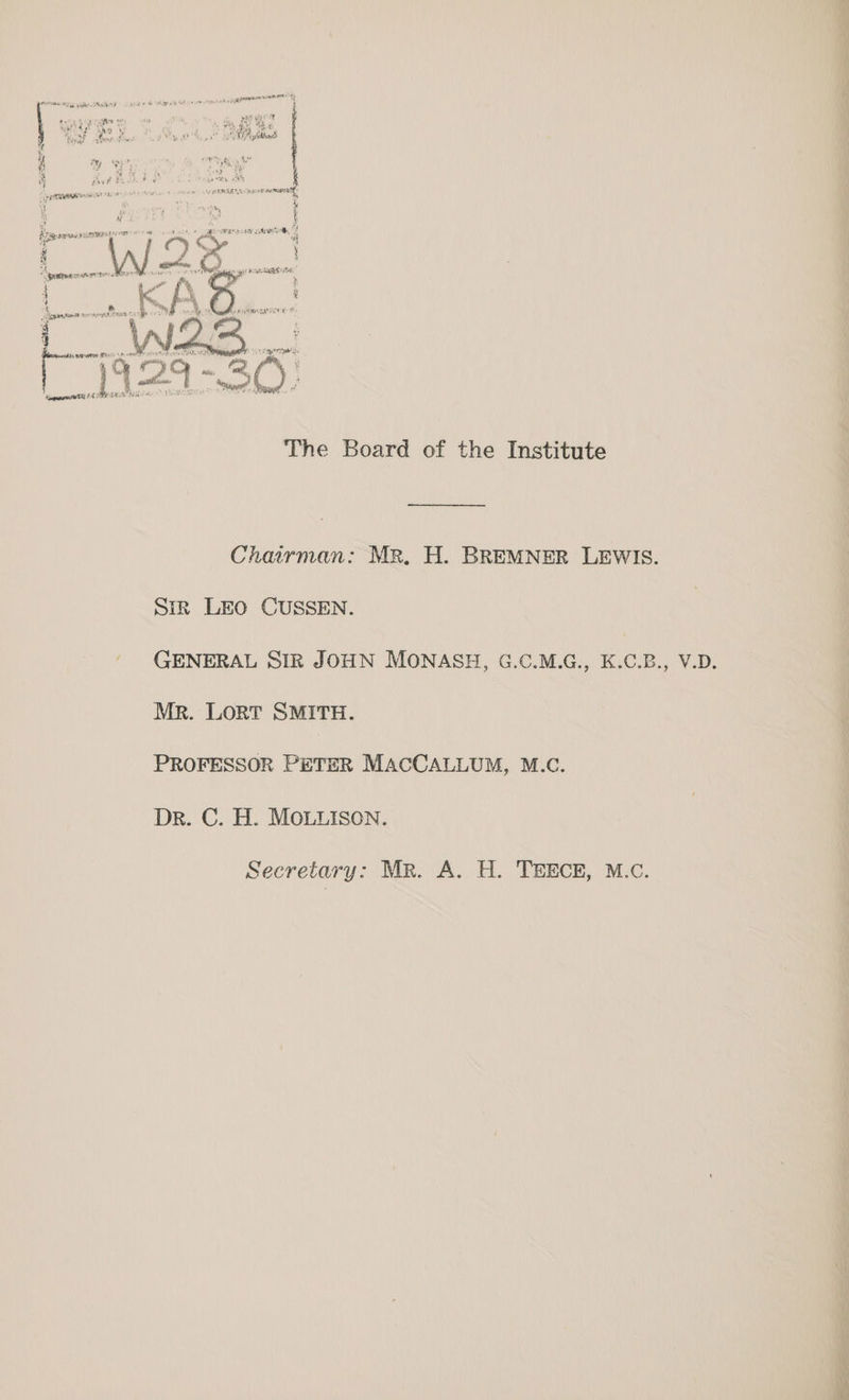 ul yy, i ; ia sc asisaqnonsaceeon en fy My ote By vehi Ma a mail sdiy 5 } yt ah 4 1! ere :, ie re at x { eb %, , Vase ye ; ask ate ah! GR Bind ¢ ] ip reo f my « 21s A Z Hh ry gaat Oh The Board of the Institute Charman: Mr, H. BREMNER LEWIS. sir LEO CUSSEN. ' GENERAL SIR JOHN MONASH, G.C.M.G., K.C.B., V.D. Mr. LORT SMITH. PROFESSOR PETER MACCALLUM, M.C. Dr. C. H. MOLLISON. Secretary: Mr. A. H. TEECE, M.c.