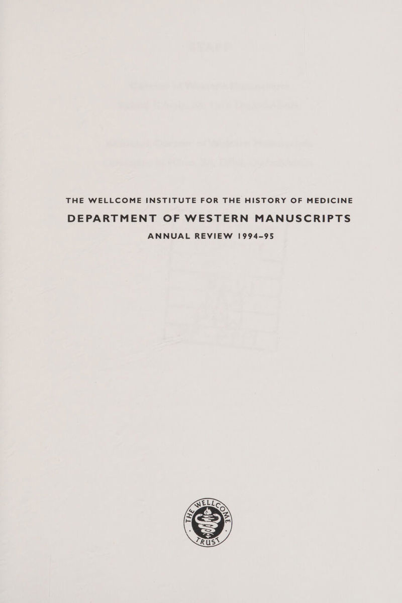 DEPARTMENT OF WESTERN MANUSCRIPTS ANNUAL REVIEW 1994-95