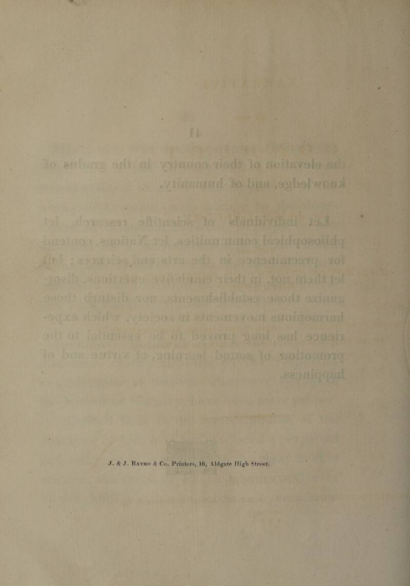 *T IJ V J. &amp; J. Batho &amp; Co. Printers, 16, Aldgate High Street