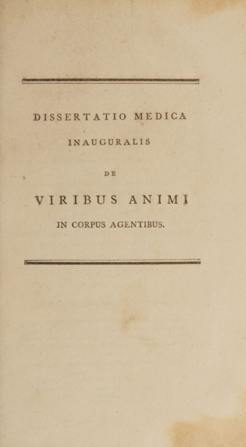 t IN AUGURALIS DE • « VIRIBUS ANIMI IN CORPUS AGENTIBUS.