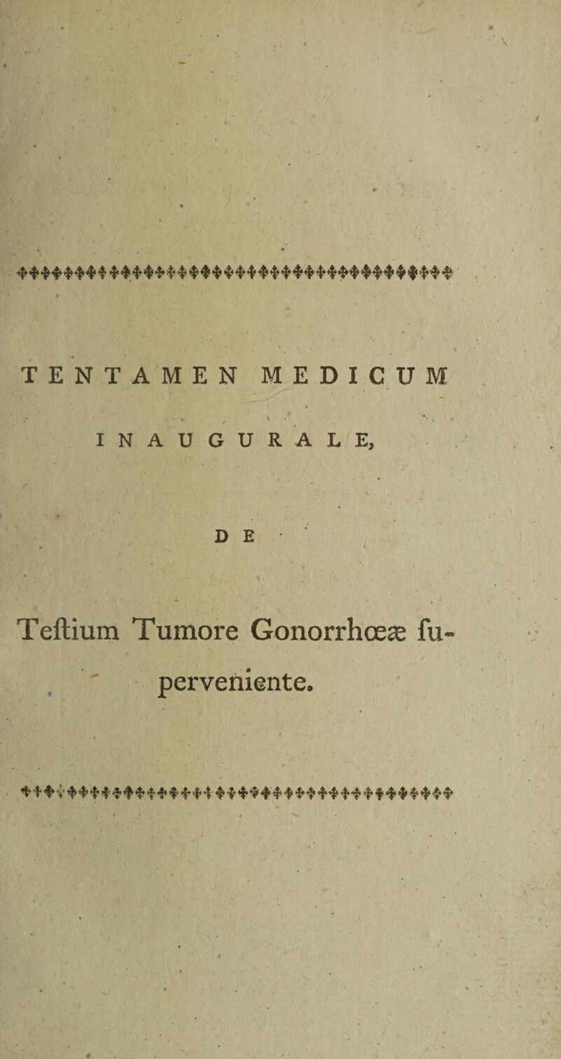TENTAMEN MEDICUM INAUGURALE, D E „ ’ 4 . . * Teftium Tumore Gonorrhoea; fu- perveniente. 44444444444444444444444444444444444444