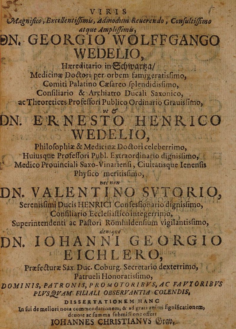 ^. Hereditario o ini URha/ Gu adiol. s Medicine Dodioji per.orbem famigeratisfi ed err . Comiti Palatino Czfareo fplendidisfir MDO S Ea poen &-Archiatro Ducali Saxonico, - Wy e. ' da ac igonsticus Profeffori Publico Ordinario Gri fir d udi E Profeffor Publ icr cvv imoy Ia E Medico Prooitciali Saxo-Vinarlenfi , Ciuitatisque lenenfis | | E CRT ametitisuio,, Td f: NE : j * ; * ? hec nan- n DN. VALE Rn 5d 1 I2 gts NOT OESETX o j pucici HENRICI valere id afgpismo, ER :ónfiliario Eccleliafticointegerrinjo, ani |, Soperiitendenti ac Paftori see cil utn M ges Gp e NM rà iei que t SCHLERO m ^i Prafcdore Sax. Dac. Coburg. Secretario dextetrimó, ' | Ps SRM) ONE ui ES Vx 3. Md ii ^N k Bt 2 / P. m Patrueli Honoratisfimo, ^ ? DOMINIS, P4 TR ONIS, PROMOTORLIBVFS, AC FAVIÓRIBYS * rh PLV$OQVAM: FILIALI OBSERVANTIA- OLENDIS, | E EM | DISSERTATIONEM HANC | la foi i meliori nota commendationem; & ad grati auimi fi enim, E. o We iur dcuo:e ac fumma fobmifioneoffert — : o RM a