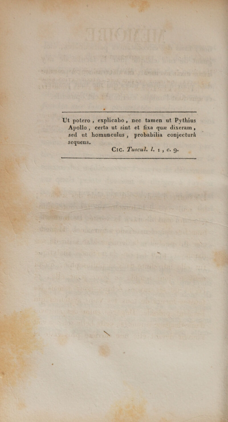 Ut potero , expîicabo , nec tamen ut Pythius Apollo , certa ut siut et fixa quæ dixeram , sed ut homunculus ; probabilia conjectura sequens. Oie* !/ Wiîcul» i y Ci q» N