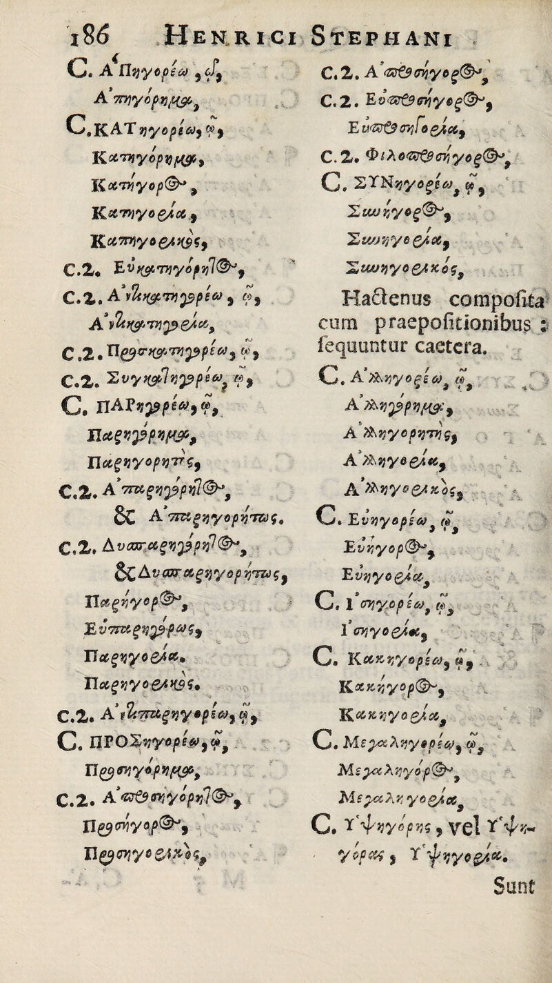 C. A {lyyope® , A'ityyop3iflp.9 C.KAT35yopia, ®> K ettnyopvfi0t9 Kcvwyop®* 9 KxTvyoeJrtf yt&WSf C.2« %»wniy»pyl®*f C.2. A^Tfrytmppe# s «, A&wwpes*, C.2tH&rwwpptf j f*!> c.2. 'Zvywlvppt*’; ®> C. nAP«^e«,f, n*?vpp,w, Uugyyopw*) C.2. A*vmgnppvl®,9 & A TTW^JjyCjDJjTWy, c.2. Avear.et§nppifl<&'9 &A» cuFCAgqyapqTzjgj n&gyyop®1, JivTmgnpfaSf II a gqy <>&*&• UccgiiyoesKs1;* C.2. A’t2t7rztg%ypS6>9u9 C. IlPOS^yojoe^j», C.2. Av&wyopnl&y Uywyy®', Utyffyyc&ixlfy C.2. A'<ft&niyog(&>9 C.2. Ev&r&ffiqy6g&'i C.2. <blh6&%0GYiyo()(S^9 C. STNsjya^e^ »# S^gy «&**<??, Ka6tenus compofita curn praepoficionibus : fequuntur caetcra. C. A^jjyo^/^ « A 'j&yppyftgif A ftsyycpvTKSi A^sjj yag/<c, A^viyo&iKoq^ . E,vyy6pg6> f JLvYiyop©?,* E vqyo&ta L/, 1 cryiyop £6jf l’cyiyoeA«9 O. K<»»j;yi9/>£6>j«9 K^K^yog/st^ C. M.sy.tcXqytpsQj u>s MsytXvyo p^9 MeyM^vyoQtoCj C. i^yopys 9 vel 7^^ f ‘X -^qycgJtZ. Sant
