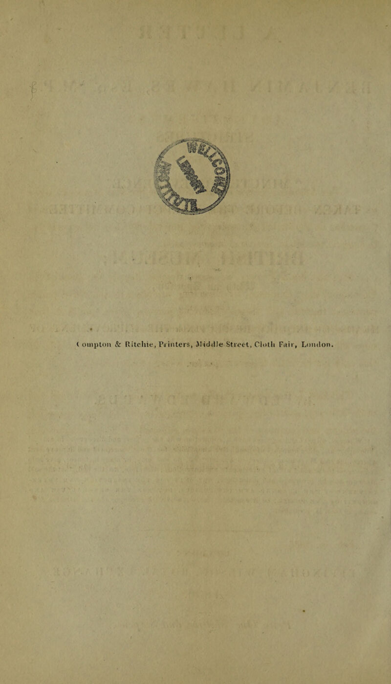 ♦ Compton & Ritchie, Pj inters, Middle Street, Cloth Fair, London.