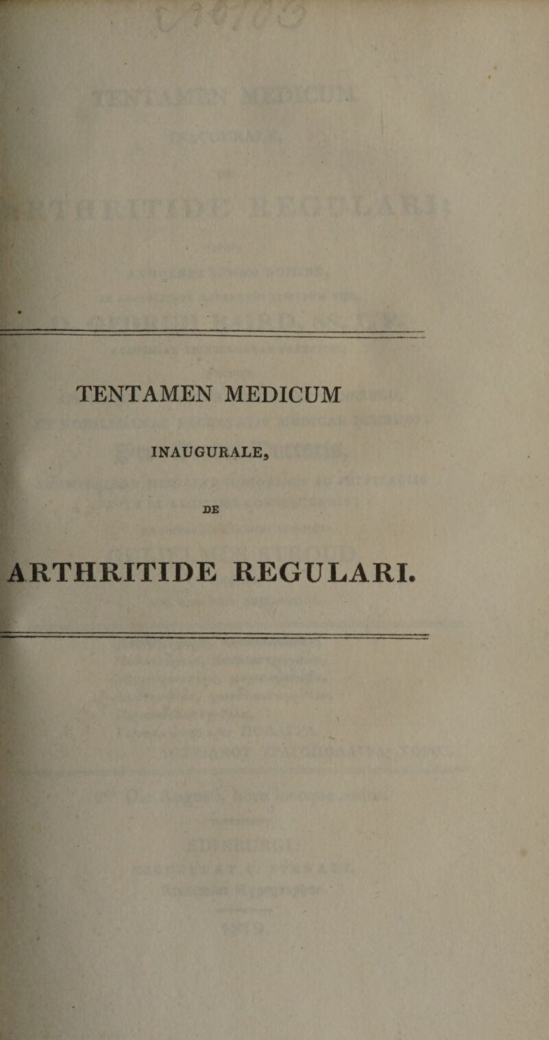 INAUGURALE, DE ARTHRITIDE REGULARI