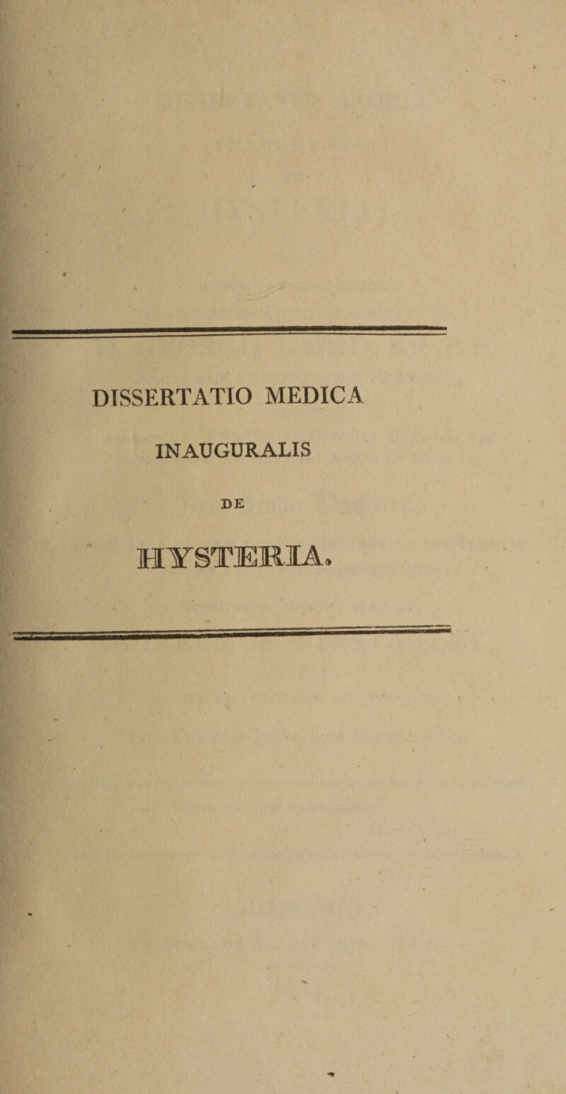 DISSERTATIO MEDICA INAUGURALIS DE MYSTERIA.