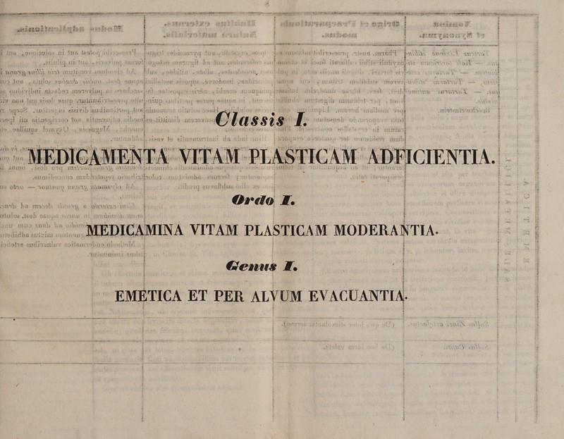 •fcian*.: §”!:#>« *• ??<:* n5.' - ■■ i i;n, tai!(i ;yfu ni J»r. n-> *•/'••• •? . .'j-.-.-A’-. -~y-ar - «*r. ;•; i 9,.'; ';' ‘ > .•■ s $ ;■ j> as* • j;f» •*; $ $ £ I uun'ry<| •' HI ‘fji, rdT; ' 'm1 ■ c.rioi? .■>■-.■it ?>» 8 1. i \isuv\yj •) im\Y\ «nS : * t; j J i mv (to jijB . t tijifloi- ?vu\buV> nV»vw .!*•'*!> aonps. »• «>ijS,ivf!inr «jyn!.-'rt xiismvlnq . <ut* • rr> JJ> )*'>•>' Mf rfa.‘:TOZiOiri is v* $*> •:< ■y •> •u'. <■ ■■•.;■ 'fan?{'Kntj .* i ! • ■ - , i . t I i i S 6'i I r i 1 | M l t* '*<l *■ U .«> I» ,.-1 U} » * fi.'i'5V I 'i? •:»j .irnndH j-y.ii.i w*V<' .» ur > --i'-i i;!rh'/roj-iU r-.v- .'ili — . >nj .'i- ! ■ • ftVvWV — * * »*• At H''!* :3!'IV| •••vr.ttVw. \ iiv ufi.i 'i,';; aaip .'txiiiirrtl<'r - i - >iiup . it 'urs.;^ . in ij'. iu «mvil» 'gudin: > i'ii • inu^ianur ■ * ^ • ii suftql ilxr ciiiift?;:. u*> ! jijfj . .i a., -i , p-} }•?-.*?■fVjivuvu*\v,. i. — .>.»»» 1 '■ f! J.:1' :; :.n mn; .. , ! . !m J . ■ -' ■ j i'-> 9»illll|p« J 0 ii 1 Classis I. i1 i . i j i ■ ;i i' I i: Cx\ i.i) .n;a1?rfbvy.rf>>, ii 1 * !;.‘v;nli-bo/ J*t fciifi?fs!«'ii;:ri' dtt •. ,, •i-v ni ffixjjtn» s , ntcKi/i it ,'fV ..n|> taj tiHtijbiwi nmbj MEDICAMENTA VITAM PLASTICAM ADFICIENTIA. iO\> v\ ?i i >a itfB u irtin<< . i^oD ctti ra»\T»f; ■ • i •«,. .niimiT!: rncr.hoieqoT tu u (•n.dtwfuo !'■/. - tOOI !'.WiT; DiiSiilU,' •> : fllbl, i!|i .,.1 ‘i tltir Ortlo i >DtV> ho !tna^c>V. ••‘v w\y. c «mavis r 1 ifjnioe .ifcaf) 9C n\n 'i •.-sbWuvVj.. i«. w| MEDICAMINA VITAM PLASTICAM MODERANTIA. fcudnanli.: •' oorjfian-tl-i! * <>'■ -uljf.i Genus i EMETICA ET PER ALVUM EVACUANTIA-