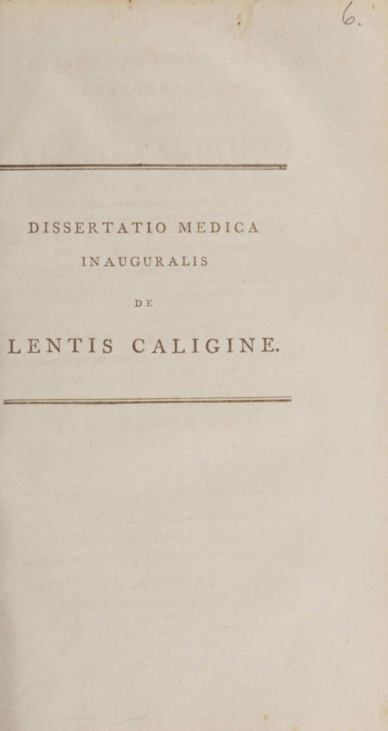 IN AUGURALIS D E LENTIS CALIGINE.