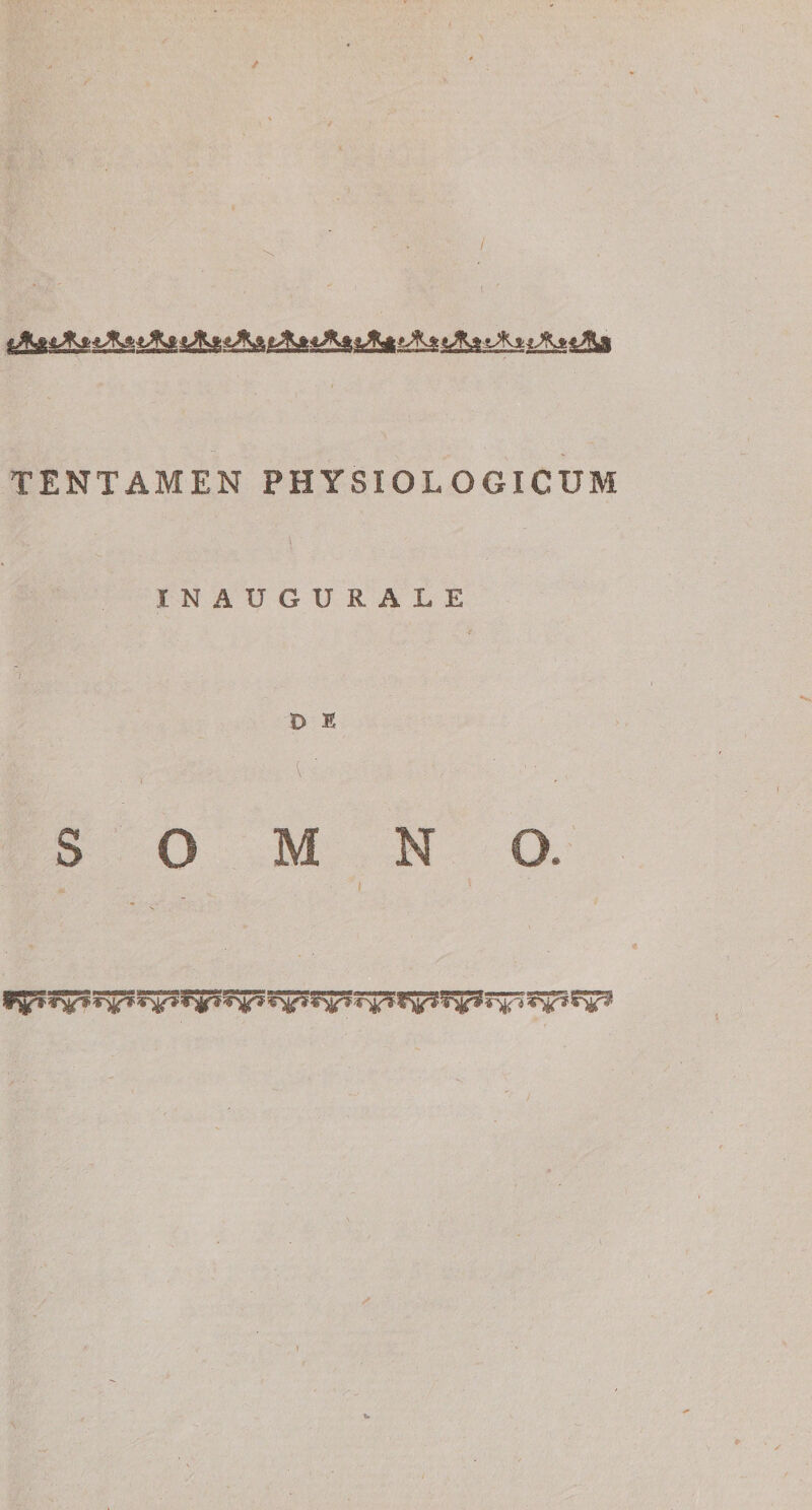 «JKi TENTAMEN PHYSIOLOGICUM INAUGURALE D E U -. , • i SOMNO. «