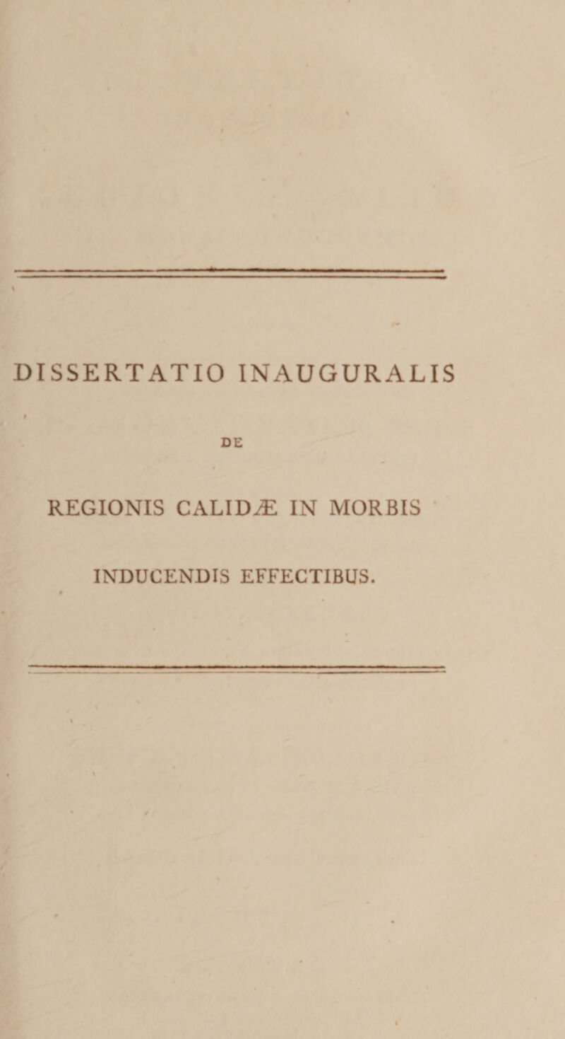 DE REGIONIS CALIDiE IN MORBIS INDUCENDIS EFFECTIBUS.