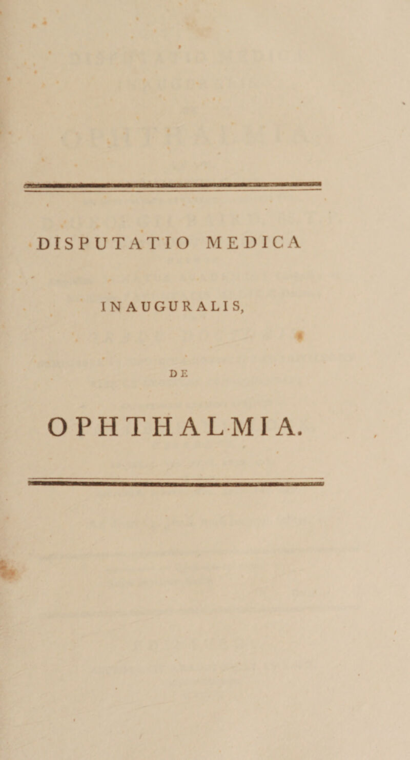 IN AUGURALIS, DE OPHTHALMIA