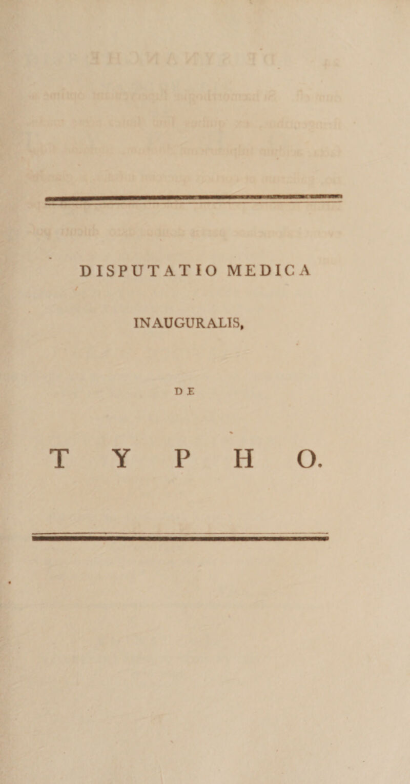 DISPUTATIO MEDICA IN AUGURALIS» D E