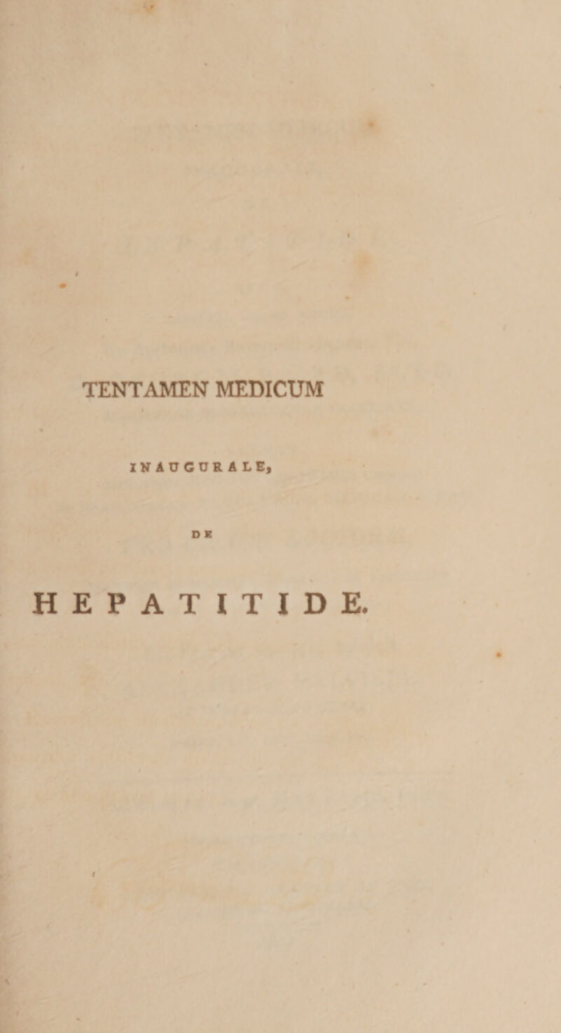 TENTAMEN MEDICUM INAUGURALE, HEPATITIDE. i