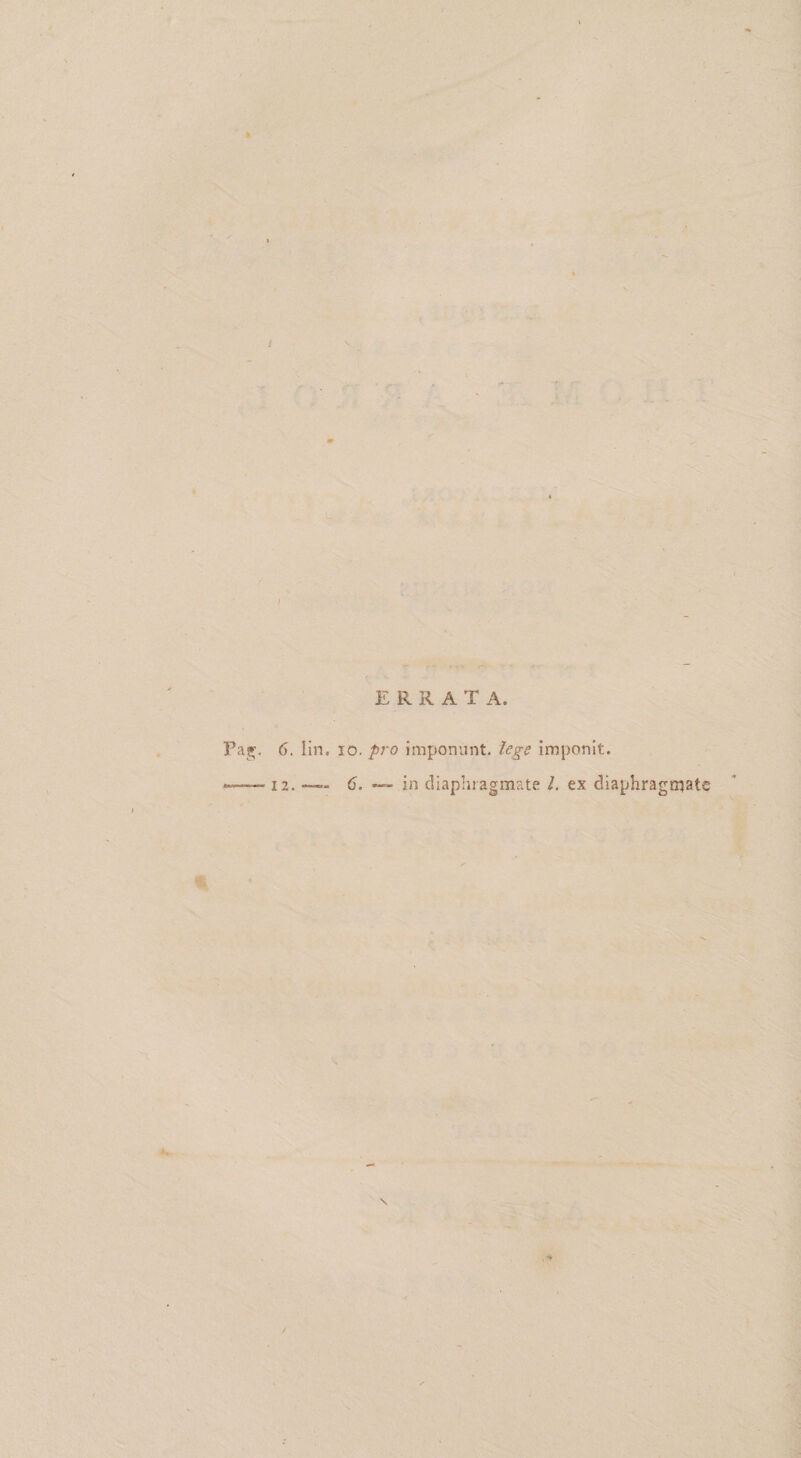 f ERRATA. 12. —6. — in diaphragmate /. ex diaphragmate \