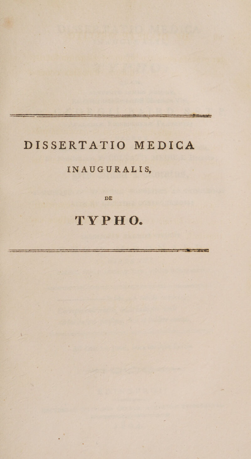 DISSERTATIO MEDICA IN AUGURALIS, TYPHO.