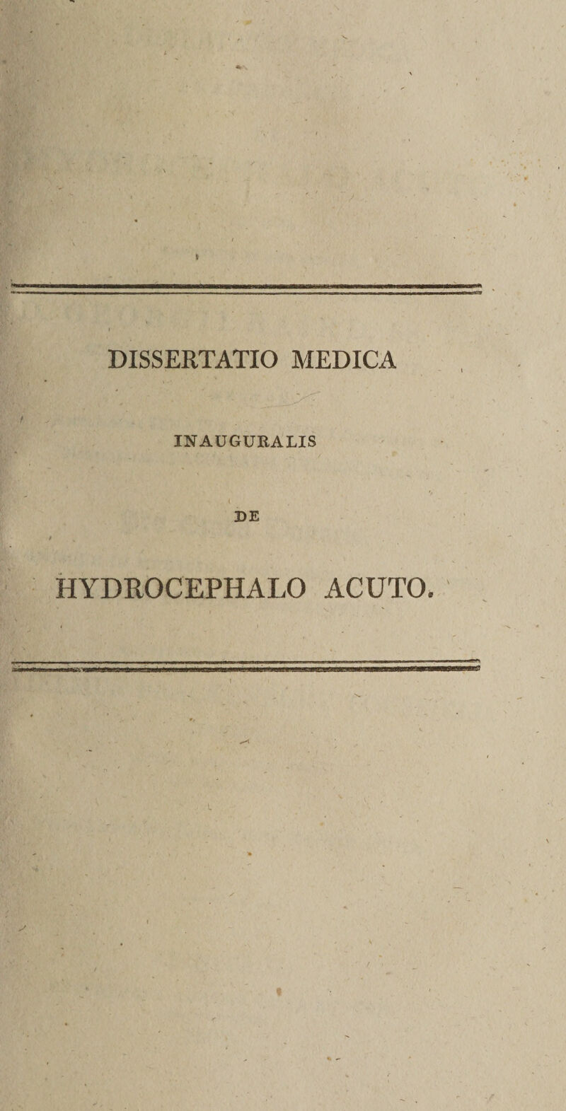 IN AUGURALIS DE HYDROCEPHALO ACUTO