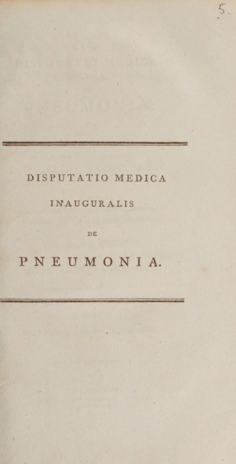 INAUGURALIS DE PNEUMONIA.