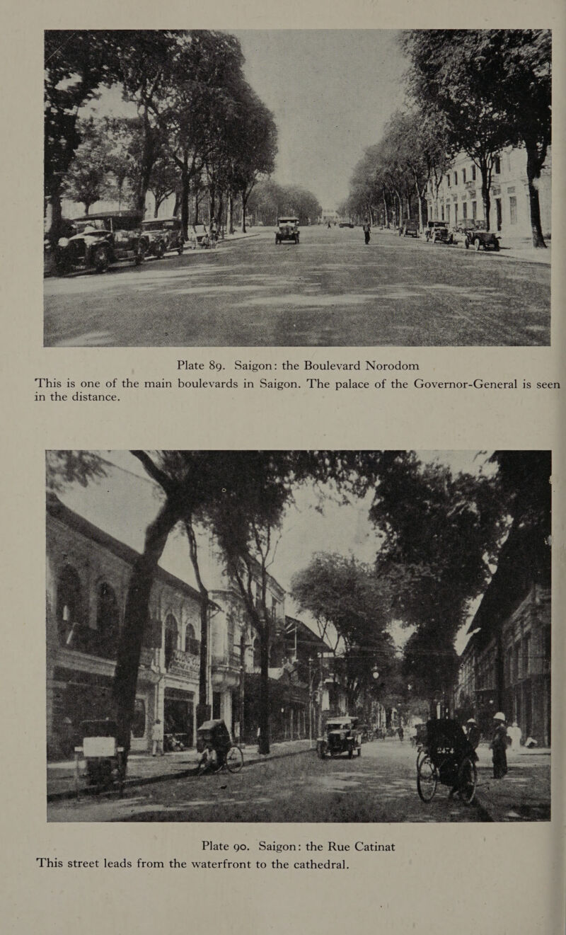  Plate 89. Saigon: the Boulevard Norodom This is one of the main boulevards in Saigon. The palace of the Governor-General is seen in the distance. 