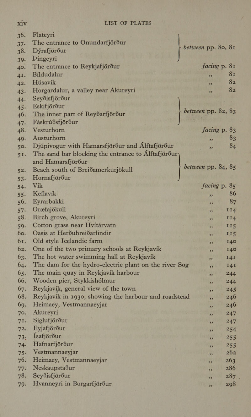 X1V 36. 37: 39- 40. 41. 42. 43. 44. 45- 46. 47. 48. 49. 50. 51. LIST OF PLATES Flateyri The entrance to Onundarfjér6ur Dyrafjérdur between pp. 80, 81 Pingeyri The entrance to Reykjafjéréur facing p. 81 Bildudalur ” 81 Husavik 82 Horgardalur, a valley near Akureyri ‘A 82 Seydisfjérour Eskifjér6ur | The inner part of Reydarfjéréur | ae pp. 82, 83 Faskruosfjér6ur Vesturhorn facing p. 83 Austurhorn i 83 Djupivogur with Hamarsfjéréur and Alftafjérdur wn 84. The sand bar blocking the entrance to Alftafjérdur and Hamarsfjér6ur Beach south of Breidamerkurjékull between pp. 84, 85 Hornafjéré6ur Vik facing p. 85 Keflavik mf 86 Eyrarbakki Y 87 Orefajokull 4 114 Birch grove, Akureyri y 114 Cotton grass near Hvitarvatn #4 II5 Oasis at Herdubreidarlindir 3 II5 Old style Icelandic farm 3 140 One of the two primary schools at Reykjavik 140 The hot water swimming hall at Reykjavik iy 141 The dam for the hydro-electric plant on the river Sog sa 141 The main quay in Reykjavik harbour i 244 Wooden pier, Stykkishélmur f 244 Reykjavik, general view of the town 43 245 Reykjavik in 1930, showing the harbour and roadstead y 246 Heimaey, Vestmannaeyjar . 246 Akureyri at 247 Siglufjéréur * 247 Eyjafjorour F 254 [safjordur ‘3 255 Hafnarfjéréur i 255 Vestmannaeyjar y 262 Heimaey, Vestmannaeyjar ‘ 263 Neskaupstadéur zs 286 Seydisfjérdéur ij 287 . Hvanneyri in Borgarfjérdur e 298