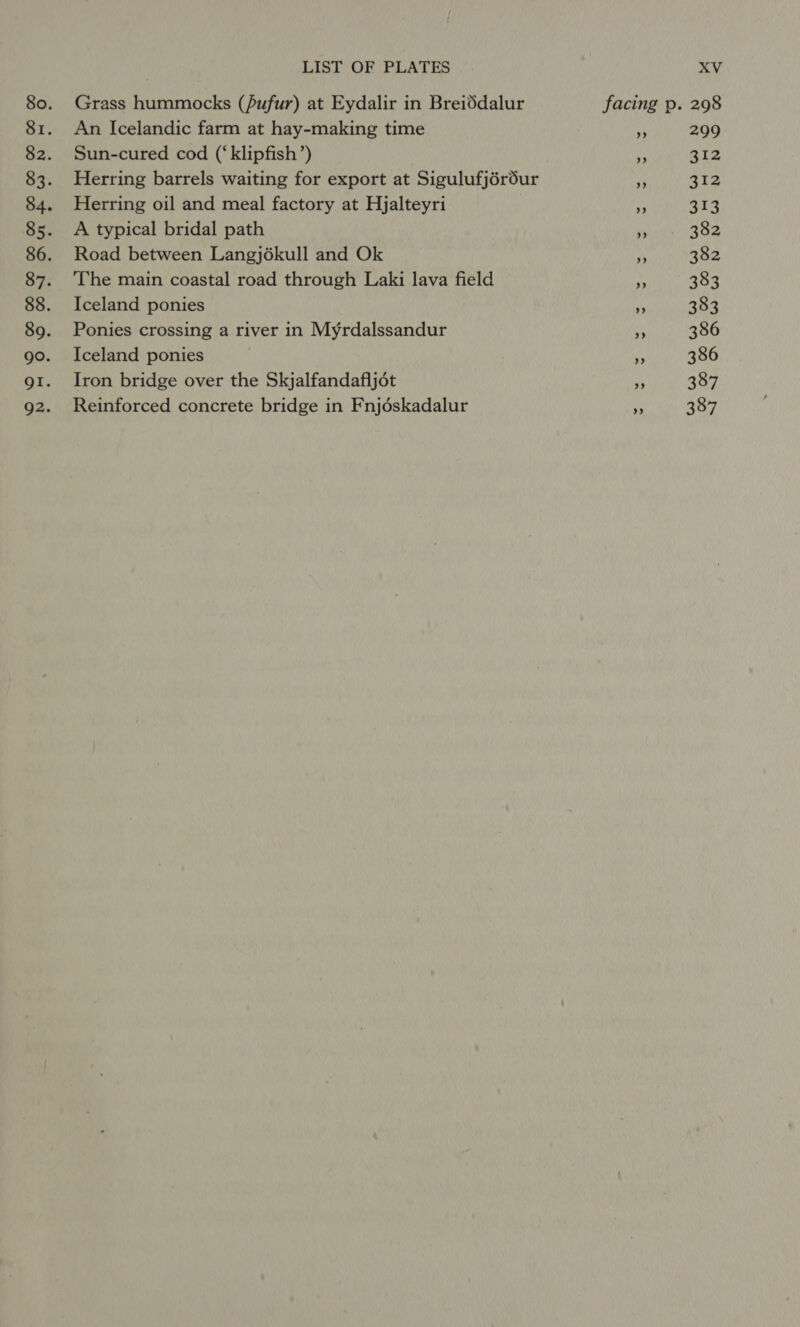 LIST OF PLATES Grass hummocks (fufur) at Eydalir in Breiddalur An Icelandic farm at hay-making time Sun-cured cod (‘klipfish’) Herring barrels waiting for export at Sigulufjéréur Herring oil and meal factory at Hjalteyri A typical bridal path Road between Langjékull and Ok The main coastal road through Laki lava field Iceland ponies Ponies crossing a river in Myrdalssandur Iceland ponies Iron bridge over the Skjalfandafljét Reinforced concrete bridge in Fnjdéskadalur XV 299 gi2 312 313 382 382 383 383 386 386 387 387