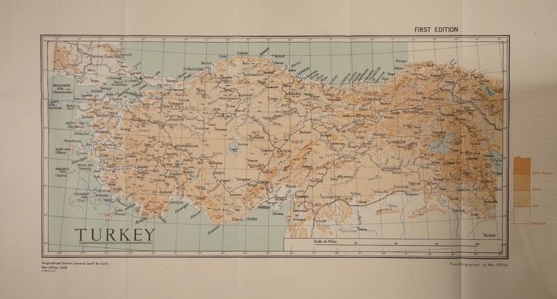 FIRST EDITION SAKIZ ADA (Khios) ¢/. | a; hn NIKARY. amos)5 : } re J . ADA a NE sone /*   Scale of Miles Geographical Section, General Staff, No. 4292 War Office. 1942 4/43/6.S.6.S. 