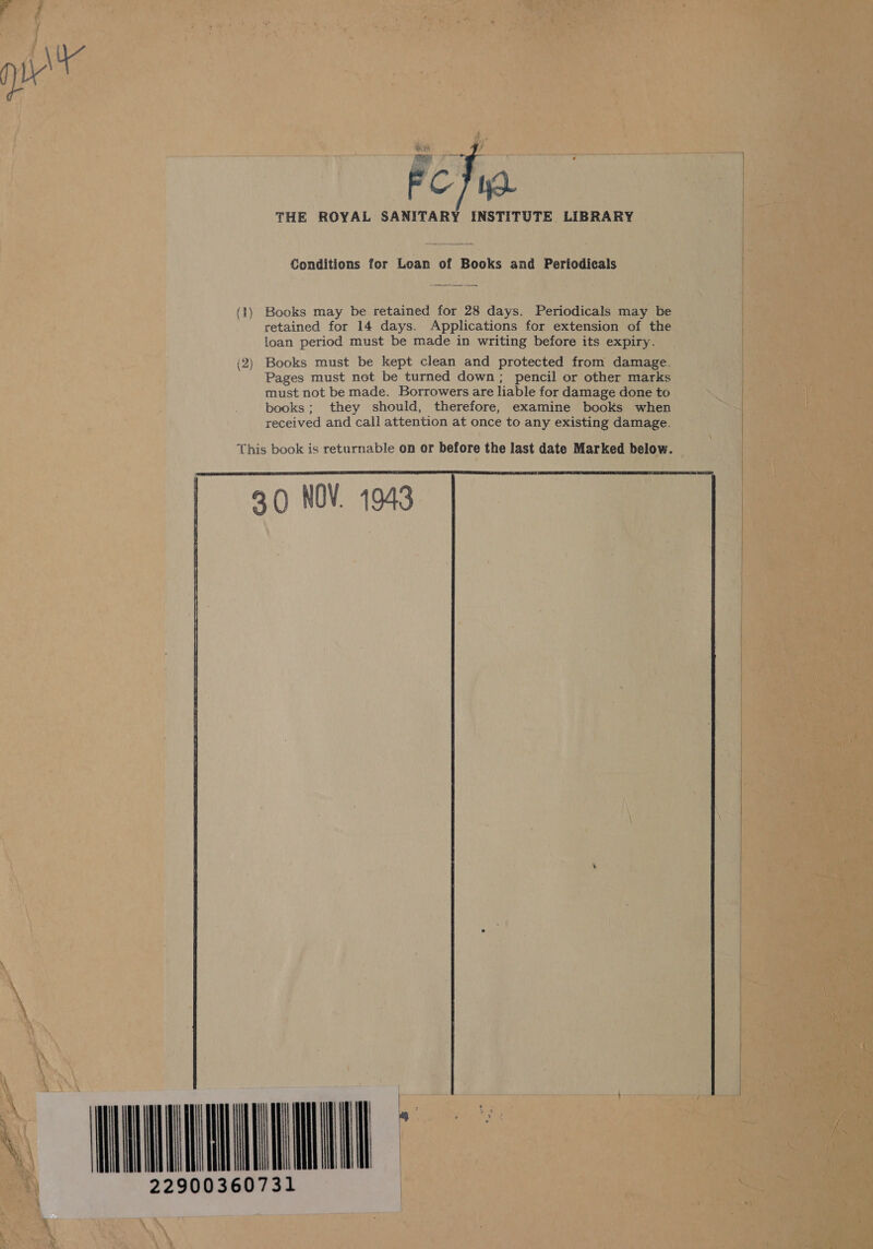 THE ROYAL Fefie LIBRARY Conditions for Loan of Books and Periodicals (1) Books may be retained for 28 days. Periodicals may be retained for 14 days. Applications for extension of the loan period must be made in writing before its expiry. (2) Books must be kept clean and protected from damage. Pages must not be turned down; pencil or other marks must not be made. Borrowers are liable for damage done to books; they should, therefore, examine books when received and call attention at once to any existing damage.  UNMET = 22900360731