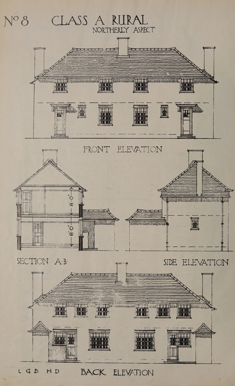 N°8 CLASS A RURAL NORTHERLY ASPECT     % AS Lil NS AE ——- a feo AN J ee ee SS | gf EEC LEEDS A AS   ———— ie ea i Az wach Se Hs eee = ee ATT ASS UAET h hy NUTS TF ( ; = ! z | H | aT &lt;= . 3 “o | | | 1 i | SIDE, ELEVATION           es » = 7 i z I S LSETITINATIAT en nae smn AS eECTT VISIT YY TYTN TTB u Sith st TH SRA iS ; | i LG § | +| :— —— i me a, ~   ee le GeNgat.0 BACK ELEVATION