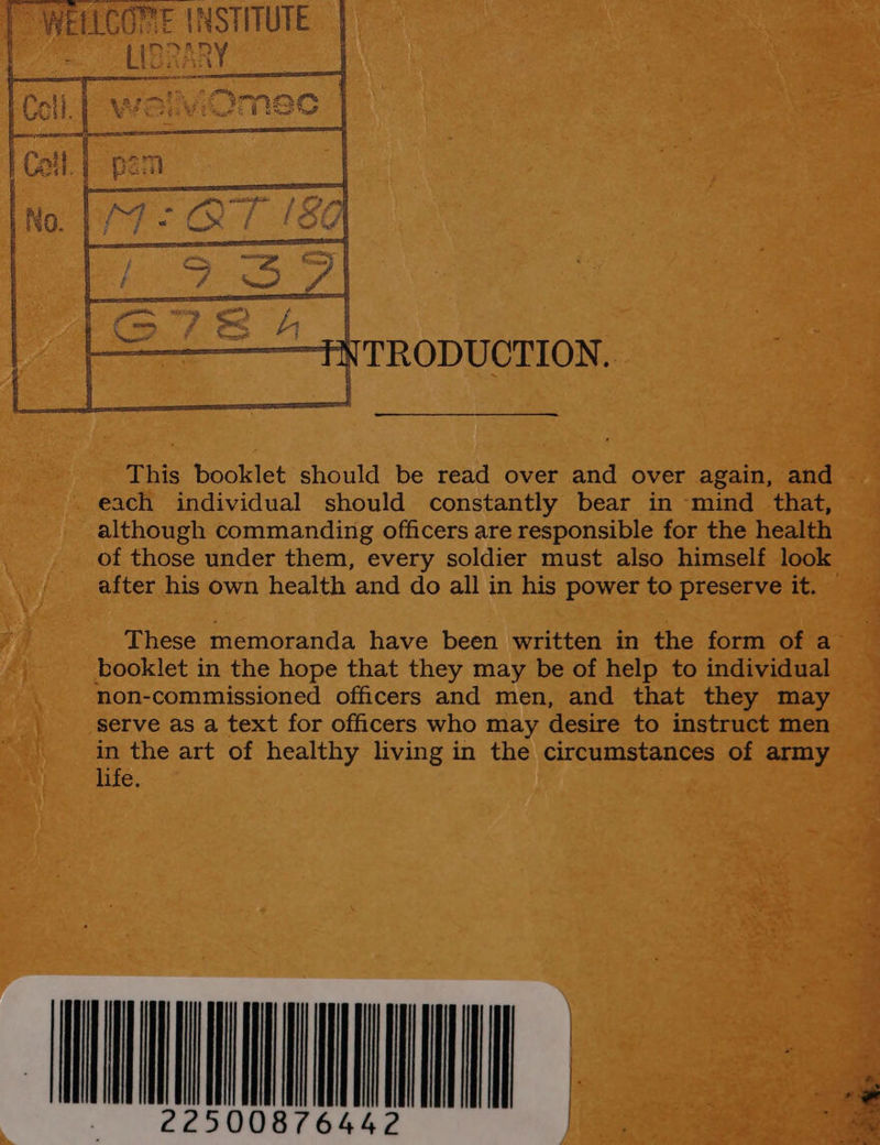    i cata NSTITUTE FNTRODUCTION, This booklet should be read over and over again, and each individual should constantly bear in mind that, although commanding officers are responsible for the health after his own health and do all in his power to preserve it. 