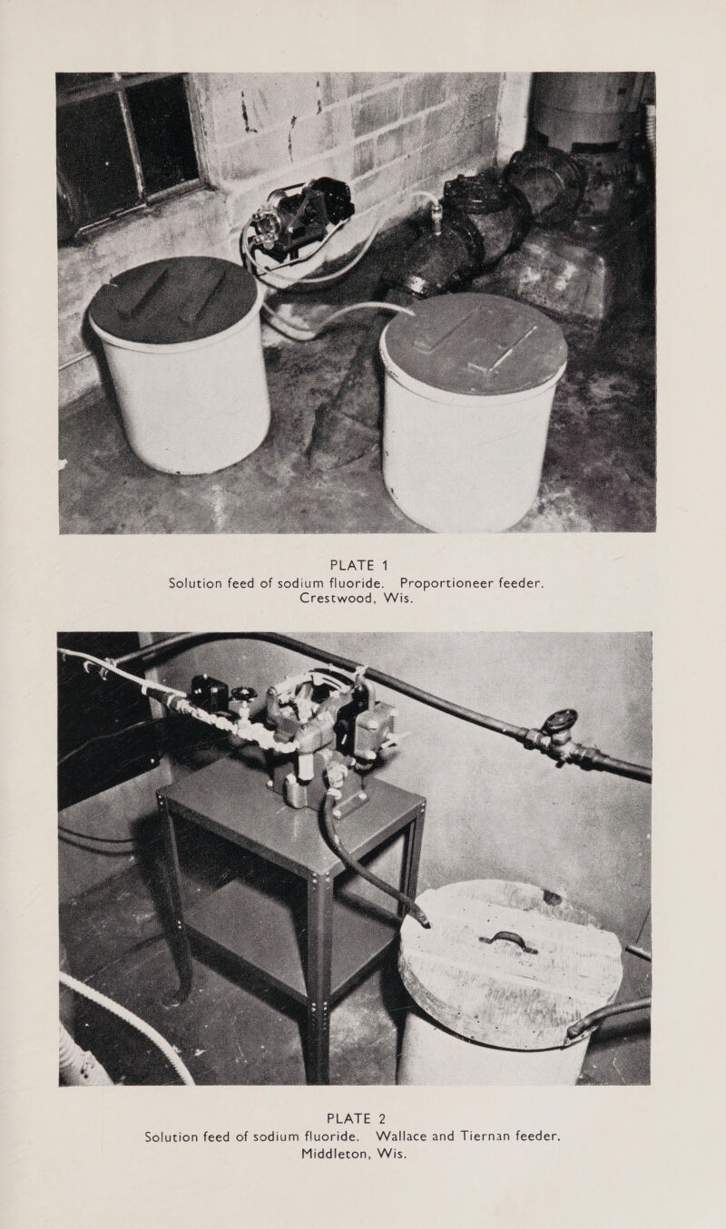  PLATE 1 Solution feed of sodium fluoride. Proportioneer feeder. Crestwood, Wis. 