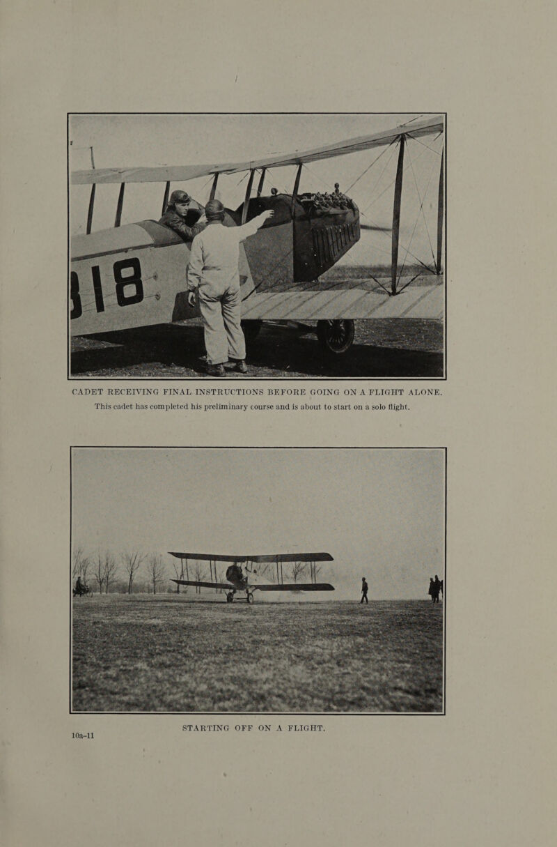  CADET RECEIVING FINAL INSTRUCTIONS BEFORE GOING ON A FLIGHT ALONE. This cadet has completed his preliminary course and is about to start on a solo flight. 