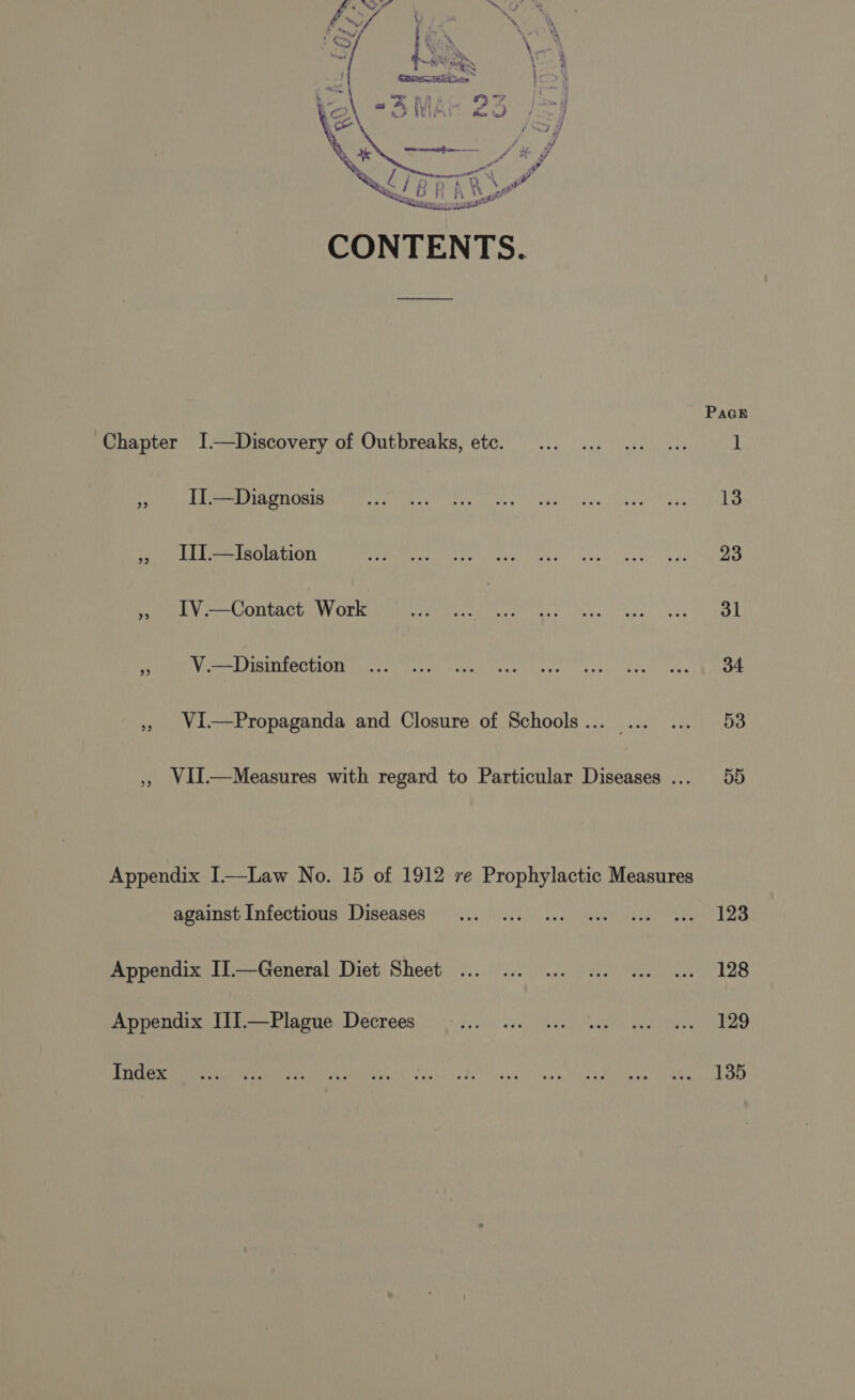  \ as Fa re nf 48 CONTENTS. Chapter I.—Discovery of Outbreaks, etc. 7 II.—Diagnosis » JII—Tsolation » 1V.—Contact Work » V.—Disinfection ,, VI—Propaganda and Closure of Schools... ... ,, WII.—Measures with regard to Particular Diseases ... Appendix I—Law No. 15 of 1912 re Prophylactic Measures against Infectious Diseases Appendix II.—General Diet Sheet ... Appendix III.—Plague Decrees Index PAGE 13 23 31 34 53 5D 123 128 129 135