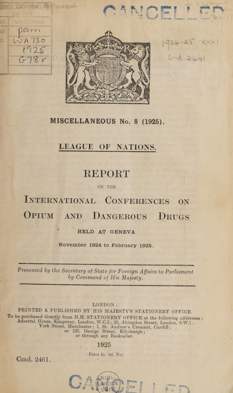 at | _ 4 ¥ oe se ‘ ne i te we he. j a i>4 be Jf eS aes Be ae ww O nh i) | < i | ¥ ‘ i | } 5 ‘| 5 a % REPORT ON: THE DrucGs ¥ y ¥ WON w * a ya” “Woy get” iw at 3 sh SR li Ee   LONDON : To be purchased direct Cid. 2461. 1925  :