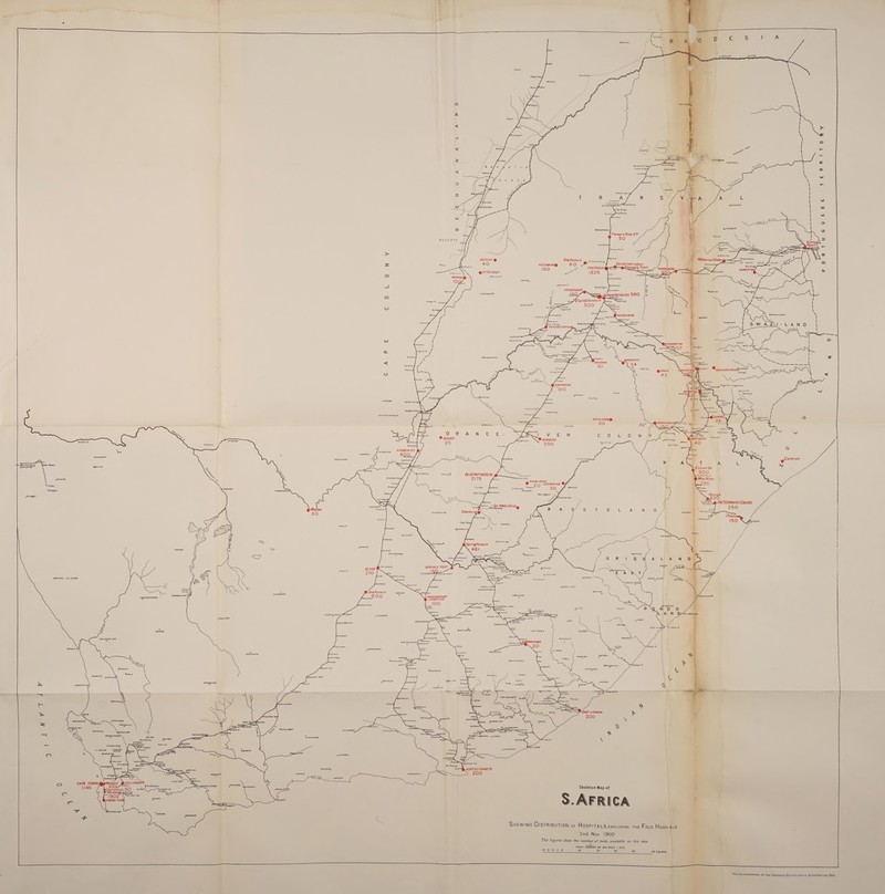 ia UPINGTON Kelmoene Reoayndasch® Agtonwise foncerdie OENISDAL 0” GARUCS Teotabasch Kolk CARNARVON Loeniesronrein swneLisTow 4 ¥ cana VAN RAYAS OORT Olifants /MASERBUNE Ay <7 , Lorn 9 UGrerspan oF Pathe seater sym sungnuane | Lamacars Ban . Arerserse le Meddectosteig\™ sriqueraens PORTERVILLE feng h sHorencio ay MORREESBUR AIeDEER Wes se oaRuins = MepeEKe maimeseuny inoonn ile aban Rael weLunsron} piae OE maaoeyren eins Tat 12 Dyca ac fue 1044 rare LORGE ® a oun gpa CAPE TOWN fje@Maitland SD STELLENE mont DO [902° S/MONS TO) res Lay saey wove.aene A : Aor ua mosses nar\ pared Sy, ase EALOASOORE + Moremen D100 bil 30 mins sCAMPOEL *eniquarown ee ager Bovcus Honey Nort Kloot Enslin Craspeny Belmont Weta ty rer then 8 e Brestcors Hoerhrea! PHILIPSTORN® Gree R Dry Herts Pudimae « Station Wadayee Keno Gea | | Sie prada yi, \ ZEERUST @ 40 @ 07705 HOEP ehownpeort Tote ep, iy, LICHTENBURE® a a . fe Ventersdorg Mace { Poy a Ooarnboly rondale Tgerbleot clarion Spyttontein retonteinf 7 << / i / Loe ut Myatontain Deelfontein HANOVER scot? OO frcherend Boxe WicroRig west xBabpsent ficHMono Piceor Meat Read Mieyespoer New BeTHESoA ree Suter _ MUARAYSHERE hive: tree conae Arde oudeterge BE: rovdeoostede Hay heneates Kap (GLAUFORT WEST pBERDEER Fphenk otvand ira! wiLiowwone srevneenvi yisanstncow Um onaaE miL27 0005 KUMANSOORP HN TSA ACOOSDAL TED Were a SS AUPESMITH® Tarmivinrous® QO Bererseunc R et ples! 2175 Gan Kage Katie R Bree x tbechaoy Edenburg N\ from ps St Keer Siting, Mertwe Springfontein 48) eT HUE YENTERSTAD PORT ELIZABETH 200 Buffeladoorn Seandtory fo ( teste : E S | Topas <= 7 x __LiMPorO Dikeb) Polopye Reedy Tort Elebie-—=-~- ware : fo MokeryMopani rowan) ee 1 o » en “ cme ; ‘ ‘4 { ye a Fe 7 * Bes Stordes be bi Ded, TAD <tc sleydsdorp 1 « Meamol Begs Zand R Brdge \ awh \ fe swirsoone { a a \ w ( \ } \ : \ Hoenn Spa } | u Be N V iit A L { mristndtu pre Widdelfenten t onmiestAD j ae | | 7) Frecfonelt \ ' wet | ul ! = i > Nalbascdertein | oLyDENBURG | a “o Wy \ fae RiverS Rios v _ 4 sPadfontein t r Hamane Kesel J ie Ca Ristfontein « sstrimaray fr” a RUSTENBUG® SiOt ge Eerstelabrieken - 1 Mechadod 150 “s PRETORIA Prenaars. Poort’ \ Ballon wa 1825), Se “ ses = isa pp aor a Ovarctentese y aMaunpaert a fentain i Moddarfoapein KRUGERSOORP, saahe, evurteten igs JOHANNESBURG S6O landsfontein 500 canotina burg Oberhole 3 Pd, initpraie se He | “ Weiverdieee Conga hl hip River Wath 5 if pvéentsced HEIDELBERG Sernee Q sone Weer Pres verpser [Woe # Bridge POTCHEFSTROOM, Ye ve yereeniginR fechas Graylingaea? r4 Woeurreal Bnd Venteraprsge isblaagtee w teedtrort feourg, Miernters Cateobery ‘soos Kop tampeect 'HEILBRON 30 FRANKFORT safe Mop @ VAEDE 43 p KROONSTAD . 910 Brace til OrnvneIo fonllontas Lindley etestersburg BETHLEHEM@® 20 |HARRISMIT) sere fWavchboos Series “aN arbor Vood (rate fiandelaagte stelpratear wv VoLEGeR ConA SOREN cs ee ae '@ wineurc a SMITH 200 S 40 Uppe Tugele H j N AE + | Escourt Br. 900 ile Bashrant Se A THABA NCHU ‘S > Mooi River O20 Morarano @ 4 J20 sess oe 20 emaseny — Worrlaghons / “ext / io salt e\ jg PIETERMARITZBURG Wets Dore ( mS < A r WV # i A N ) if euLWeR / SMITH ELO8 seccisnea® Slee ) ieee *rouxviiie OMATATIELE tes, HOMSAD “fori \ aver | Kaveepees e kany cre A U as Leia Gora ec PArmeumrume R. Pic quaeu J Gevermacht % eager Sn Tsolo Pp 9 N DO , cE LAN Dyfonr crosreoy ehnet Nesk Arion Siti owe Dia oy ex yen ee PORT S740) ‘S*Johns R cnccdeo x oace® te A Ngawaqne pernwa Hersey \ THCART WILLQWYALE e ALEXANORIA AENTAN/ Skeleton Map of S.AFRICA a 2nd, Nov. 1900 —i_ SCALE 2500000 OR 39-4 MILES | INCH 20 40 60 —— 100 Eng. Wiles