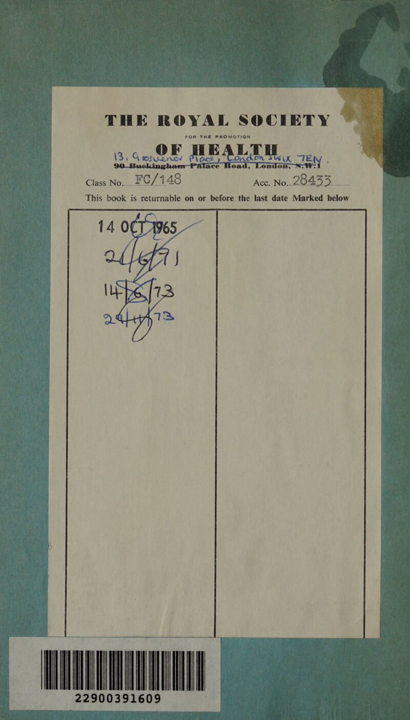 FOR THE PROMOTION 13, G eee MEALS WIXK ely Palace Road, Condon,-s-W- oad, London, Class No. Acc. No..20433 Sh This book is returnable on or before the last date Marked below r)  LR O RING L belt ak eA ip’ Pa UREN Deyn J