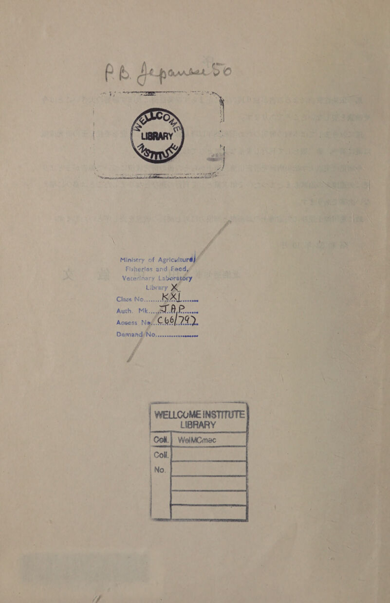 も 0 y 8 は ト 月 s Guwk24 レ し ウ の  inistry of Agricgltur@ Fishenies sand.Faed。 Veterinary Laborator ア LiBYary 導 C!ass 人 RC Aeth.。 Mk.… AP…。 AcsesSS us C66729). Deand8NO.。。。。。。-。。 へ oo 1 