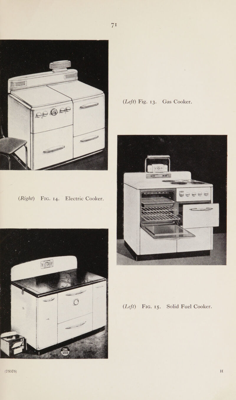 i!  (Right) Fic. 14. Electric Cooker.  (hee) Fie. 15. Solid fuel Cooker. 