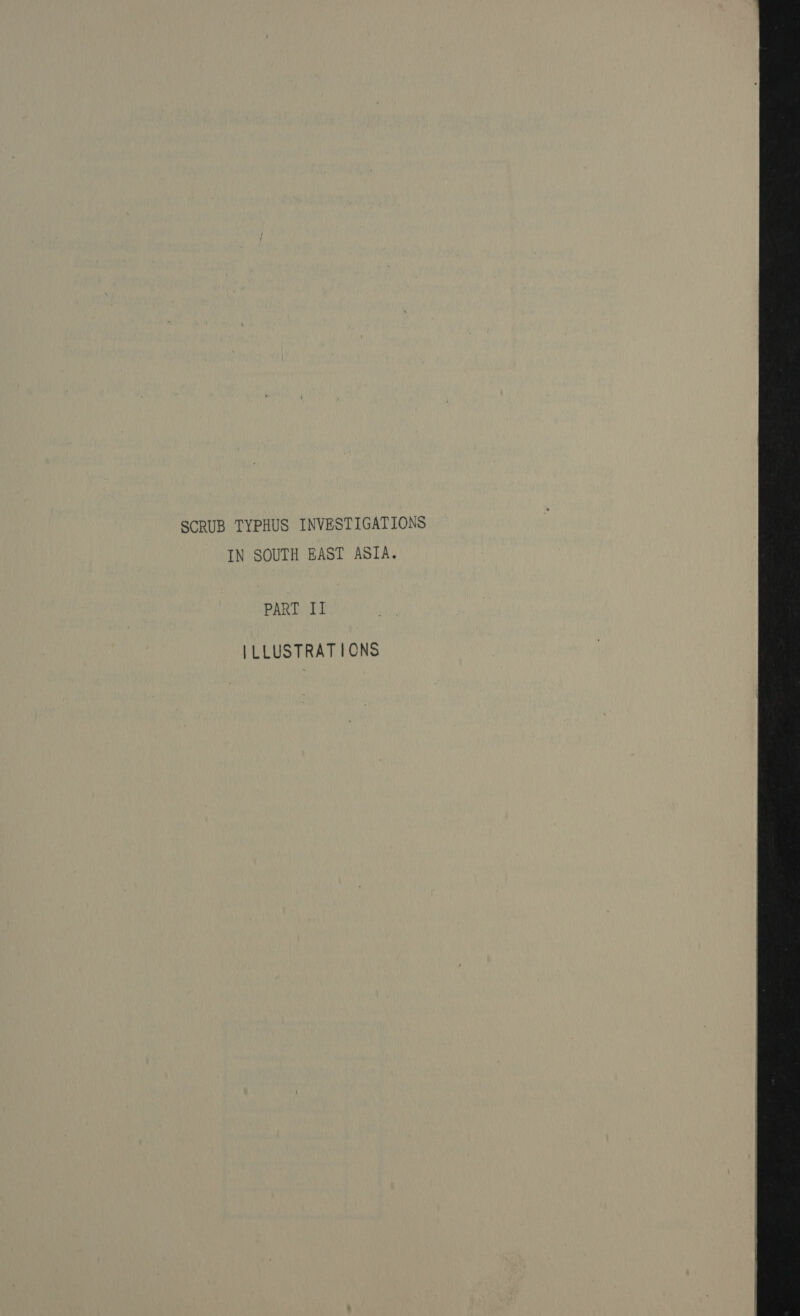 SCRUB TYPHUS INVESTIGATIONS IN SOUTH EAST ASIA. PART II ILLUSTRATIONS 