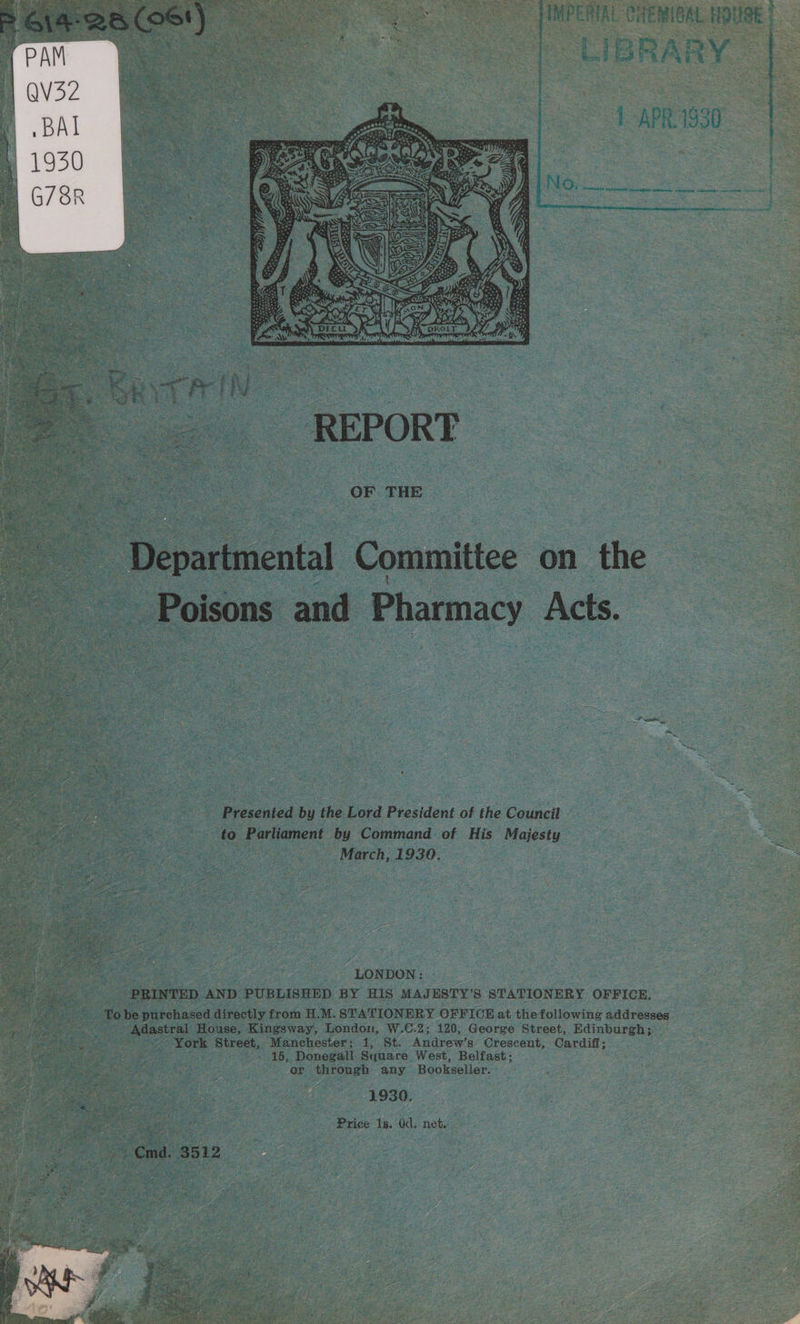   OF THE  _ Departmental Committee on the _ Poisons and Pharmacy Acts.    ae oe oe pe Presented by the Lord President of the Council Boe AG aga ee to Parliament by Command of His Majesty  : “LONDON: PRINTED AND PUBLISHED BY HIS MAJESTY’S STATIONERY OFFICE.  cme House, Kingsway, London, W.C.2; 120, George Street, Edinburgh; - York Street, Manchester; 1, St. Andrew’s Crescent, Cardiff; x 15, Donegall Square West, Belfast: oe ein ie aes or through any Bookseller. ee eee 1930. a ne - ? x : | Price 1s. 0d. net, a eGmg S512 pine  #4 - 4 oa wee ee oe tee ee oe