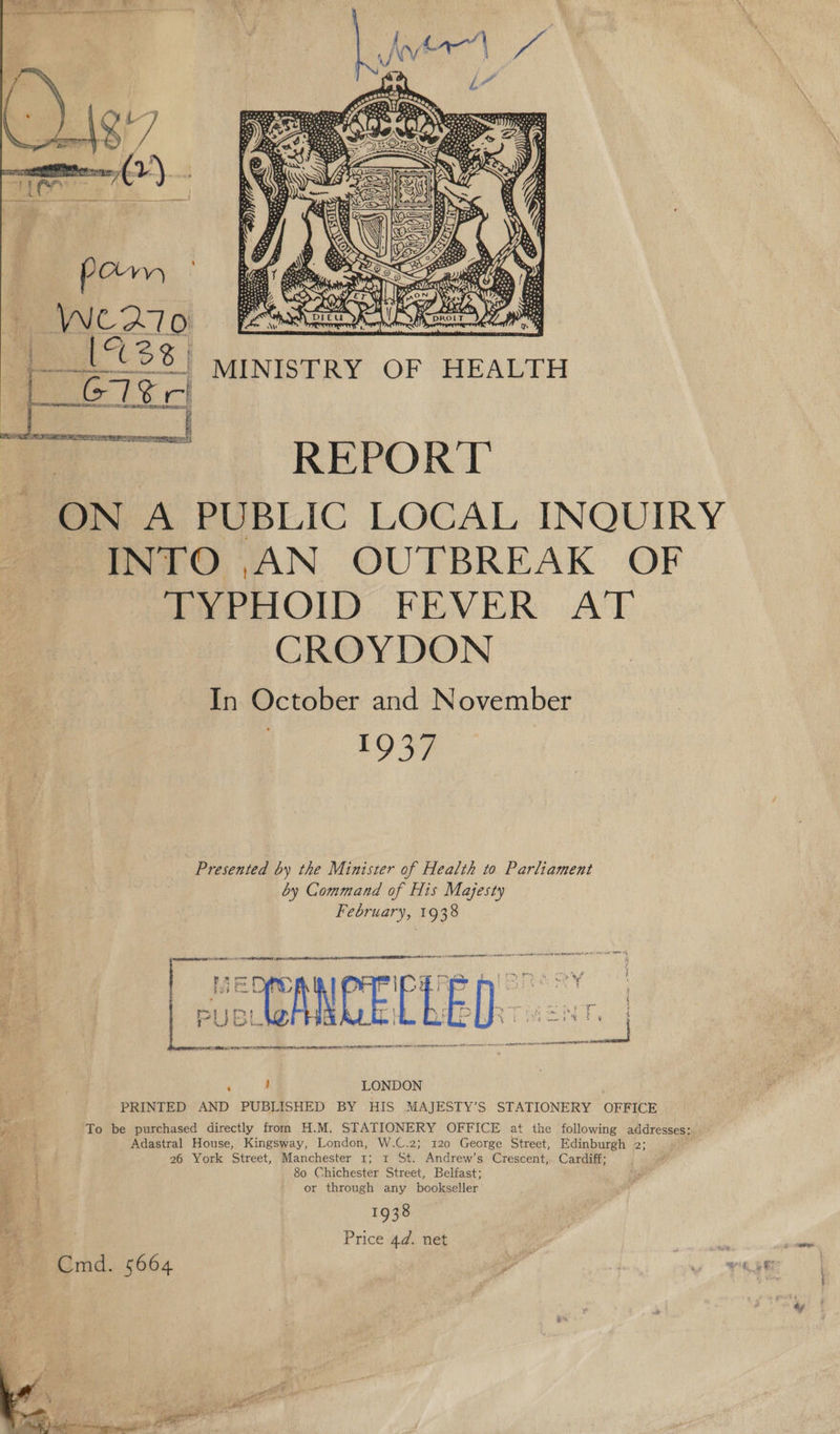 REPORT CROYDON ALT: o> by Command of His Majesty February, 1938 Bs: oA atte RIGO: gp Ls AM ME RTO OC ALTE LET GEL NOY | YORE A CE A : , LONDON 80 Chichester Street, Belfast; or through any bookseller 1938 Price 4d. net Cardiff; aon Gy