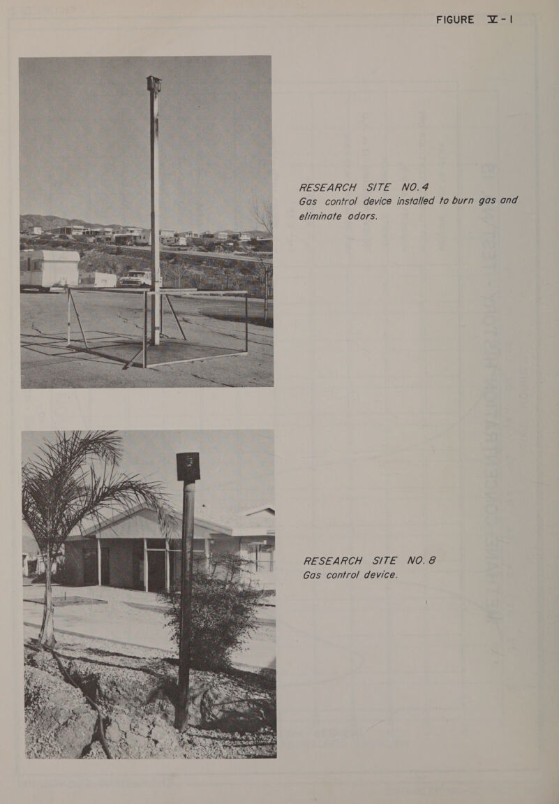 RESEARCH SITE WNO.4 Gas control device installed to burn gas and eliminate odors. RESEARCH SITE WNO.8&amp; Gas control device. 