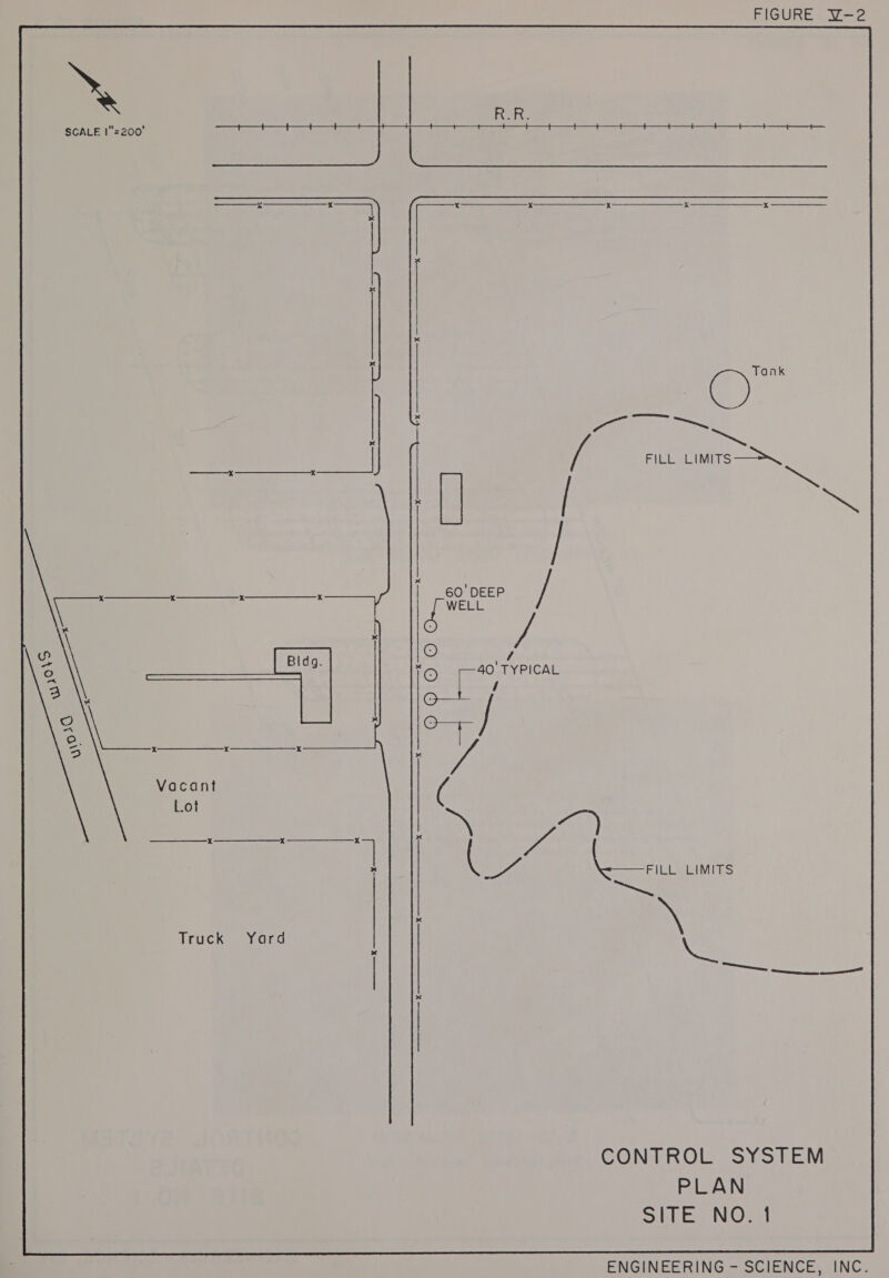 &gt;. SCALE I=200'   be oN ao} we ee oe LIMITS / ‘oO 40' TYPICAL / Vacant L.ot (ES SE Truck Yard | | |  CONTROL SYSTEM PLAN SEE NGOs 