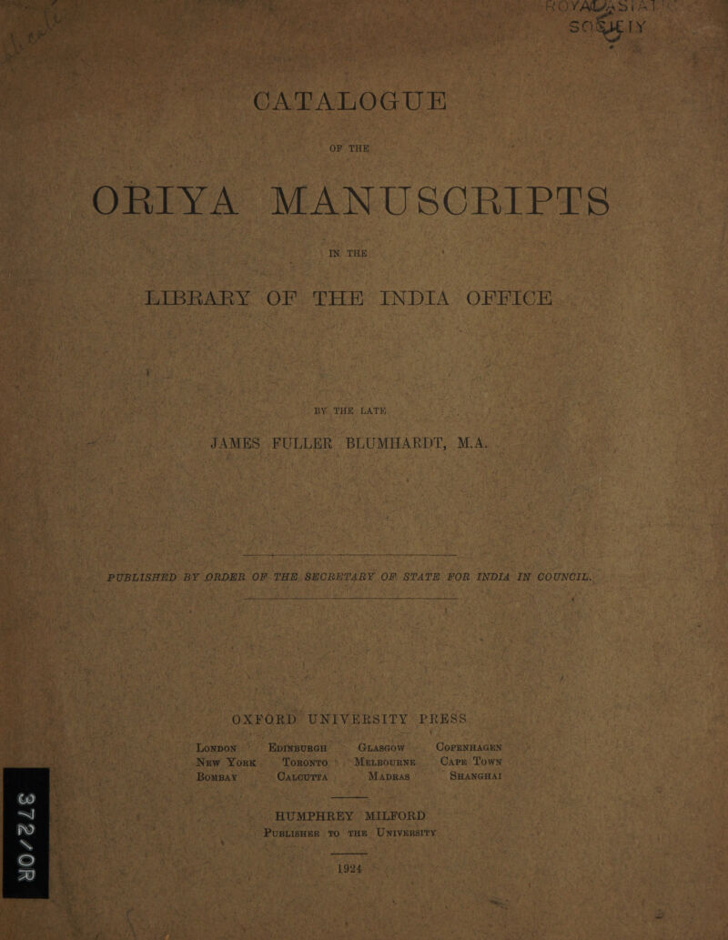                ee aA ag =o =p ? fa ee a = RoR: ose ee Pi: = war : Cie &lt;s f ; rae &lt;. q 4 Sa a a « ~ Sens ibe Sey, pe &lt; Meas ; +2 : ; ‘ Sena . ae ben Sa9e eis Sept ag : ee eee «Brees f ee oe &amp; E “ g ; : = Ma tor ; Soret 5 ee Sr i rar = e . SKY one a By ae SFG, od ha ees i eke aes a oo ae 3 ~ : al - ; ss a x : ¥ o&gt;) rt Mes Pee eee er :   sw sGow  ‘ ELBOURNE aot hE THR TARY OF STATE FOR I WN RSITY PRESS MILFORD * Mapras— gn _ HUMPHREY at / ta Siig) PA ah =    ? BLUMHAR   a Sor  “BY THE LAT   _SECRE  D UNIV BURGH Toronto. ALCUTTA | BLISHER TO Tighe Hae       Savy i ; / fod oF THE ORD Tor C  ? .s OXF RDER tne _ JAMBS FULLER SHED BY 0 ‘PUBLI Ie   y ¥ ’
